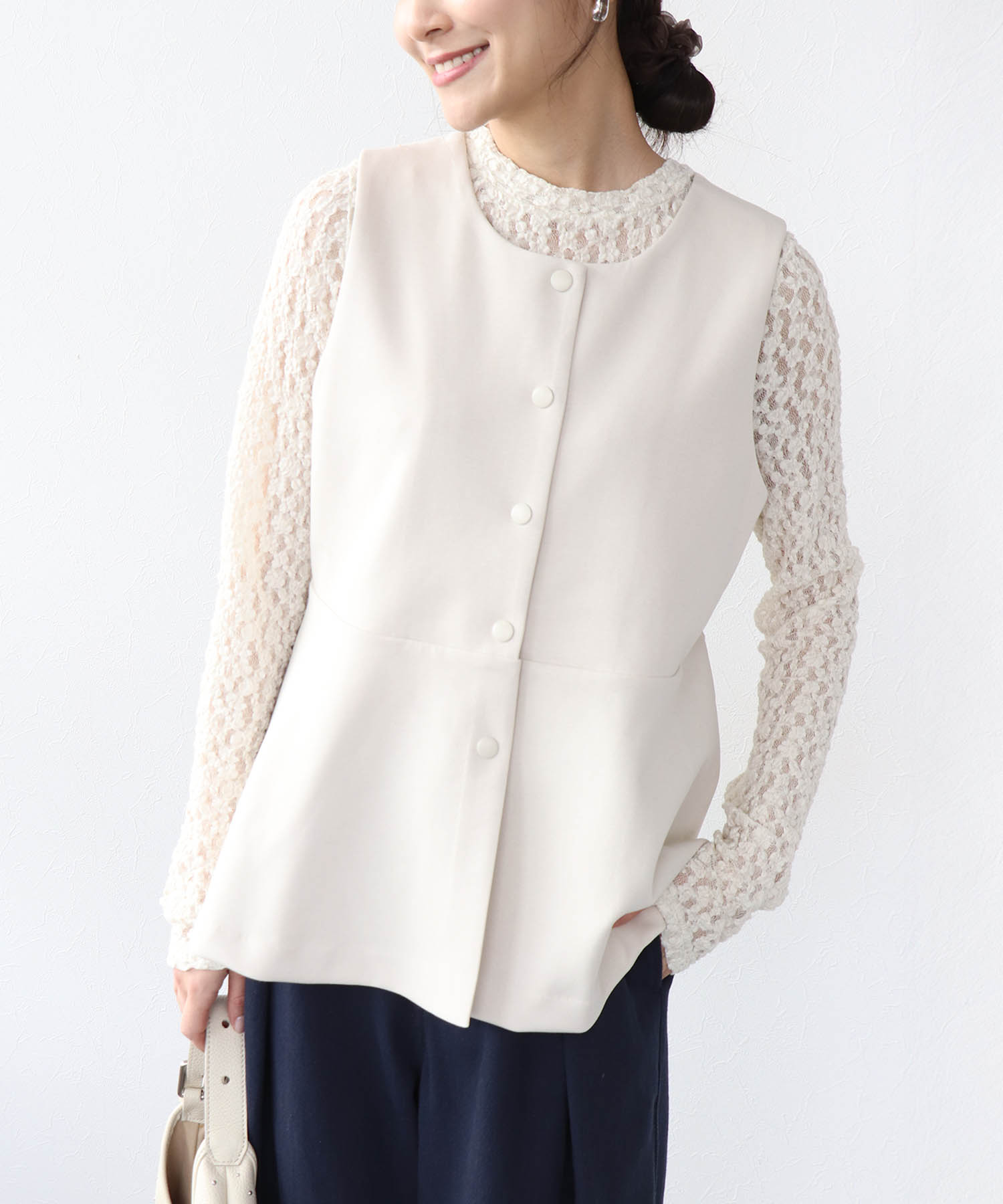 2wayジャージーペプラムベスト