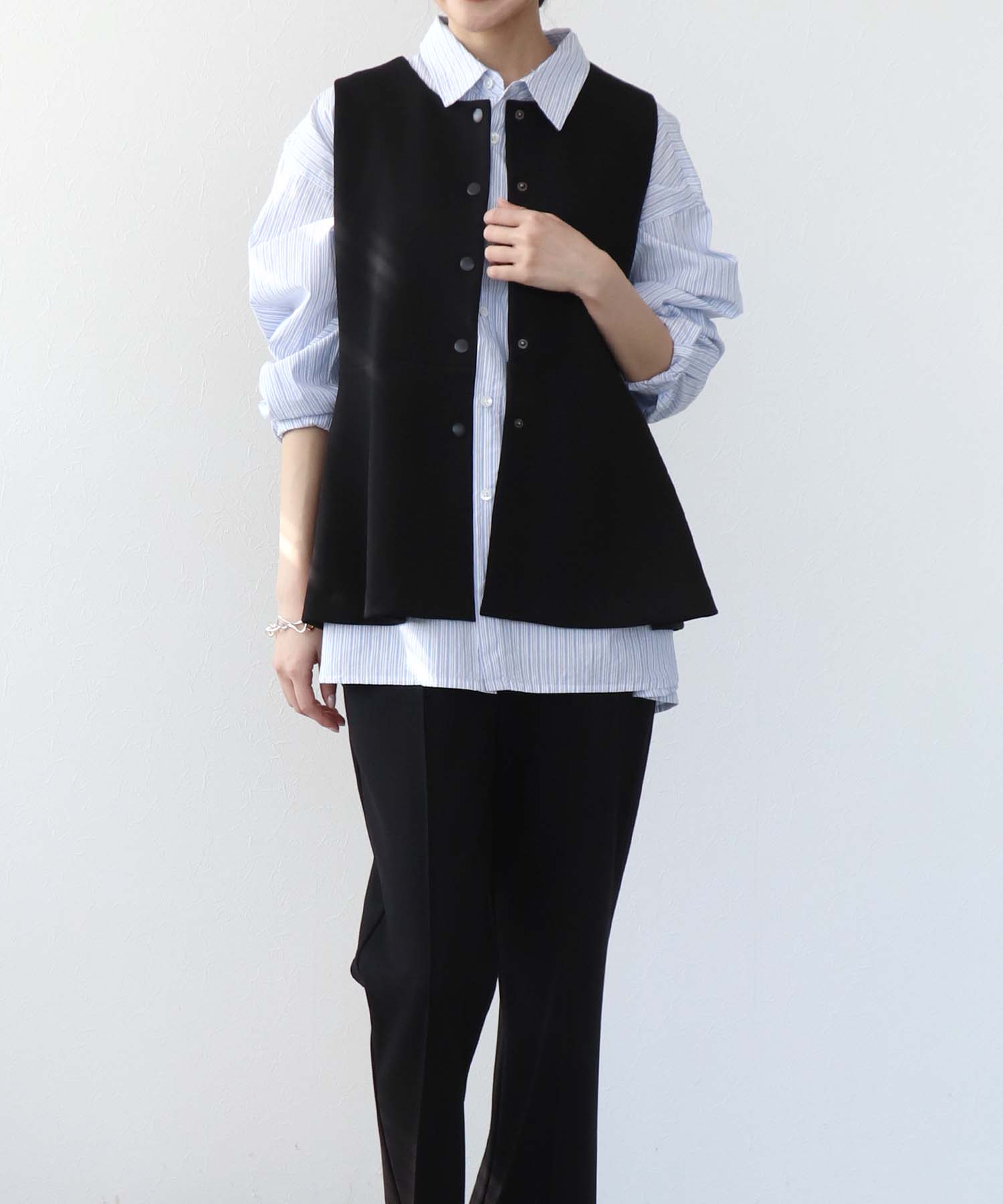 2wayジャージーペプラムベスト