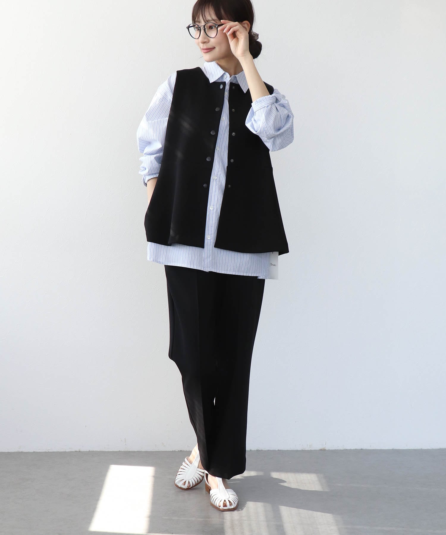 2wayジャージーペプラムベスト