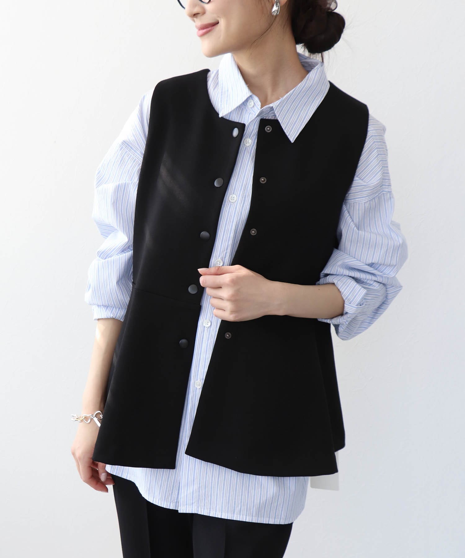 2wayジャージーペプラムベスト