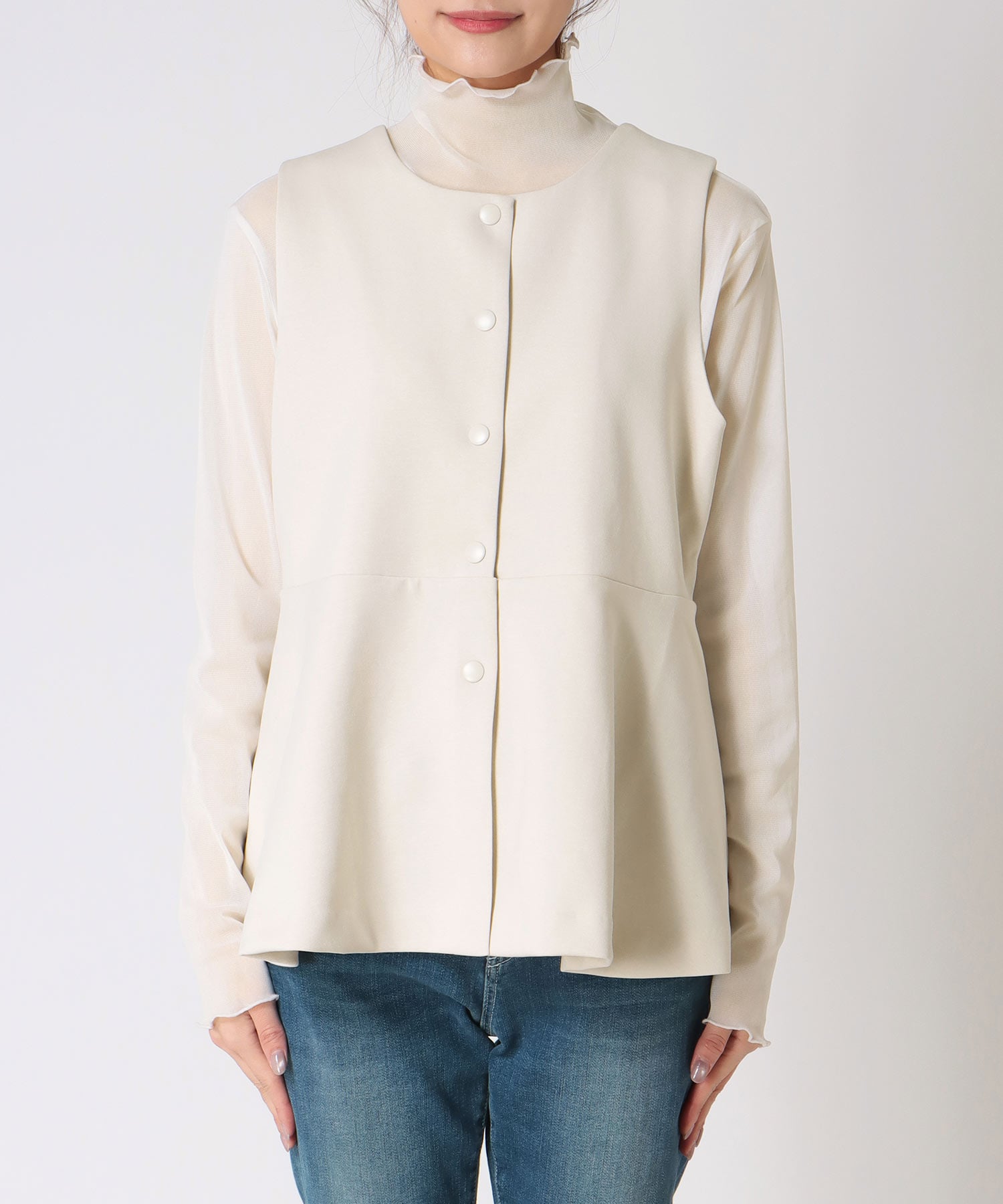 2wayジャージーペプラムベスト