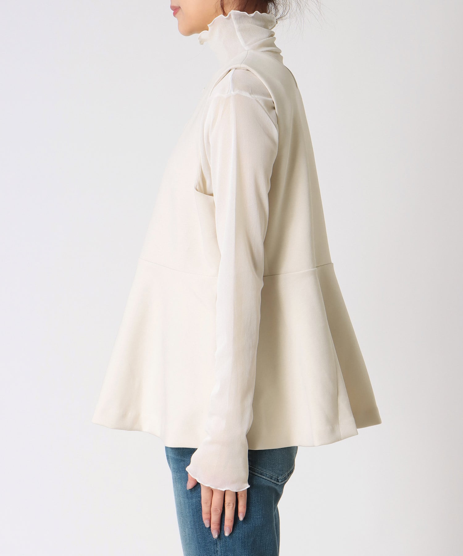 2wayジャージーペプラムベスト