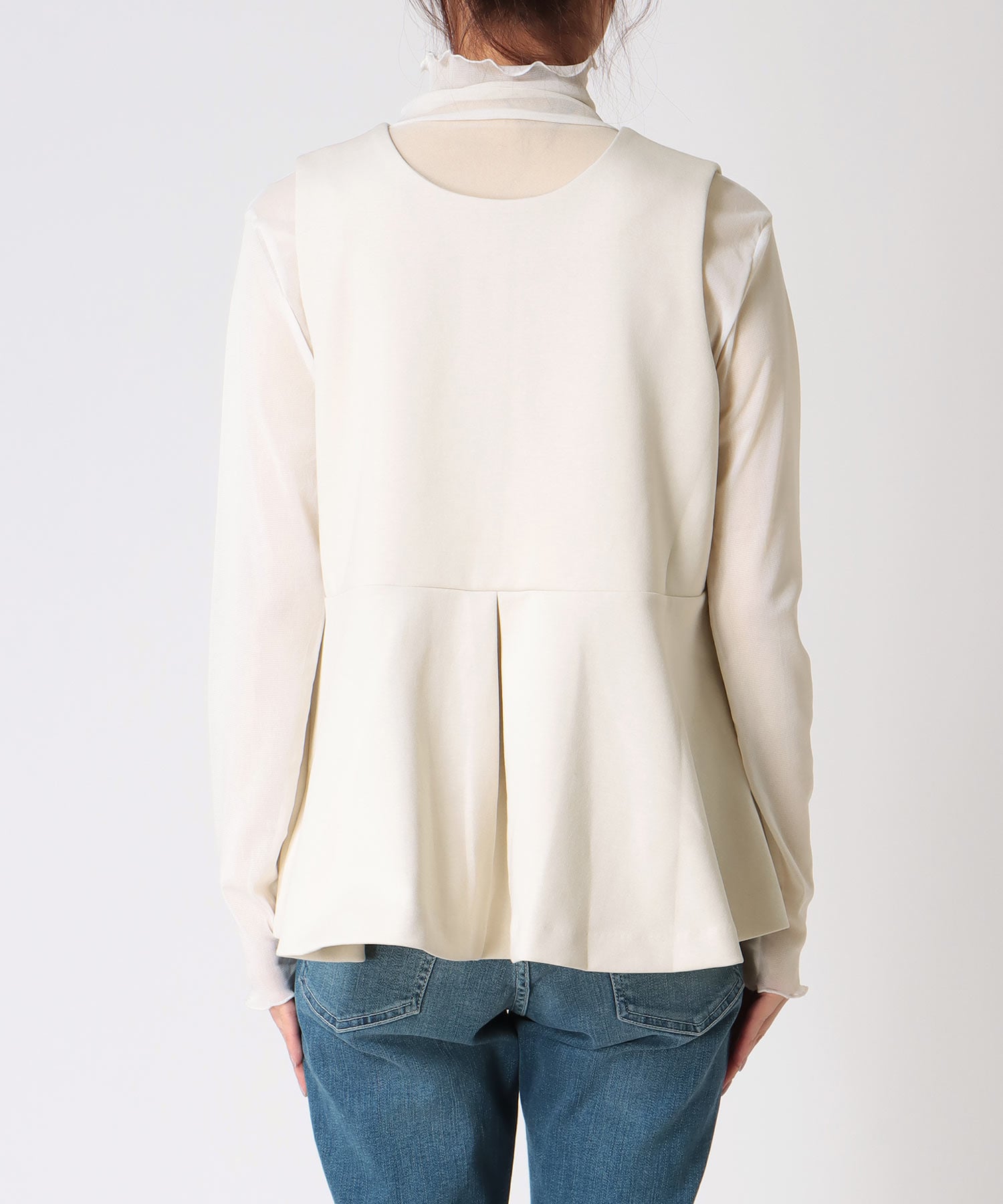 2wayジャージーペプラムベスト