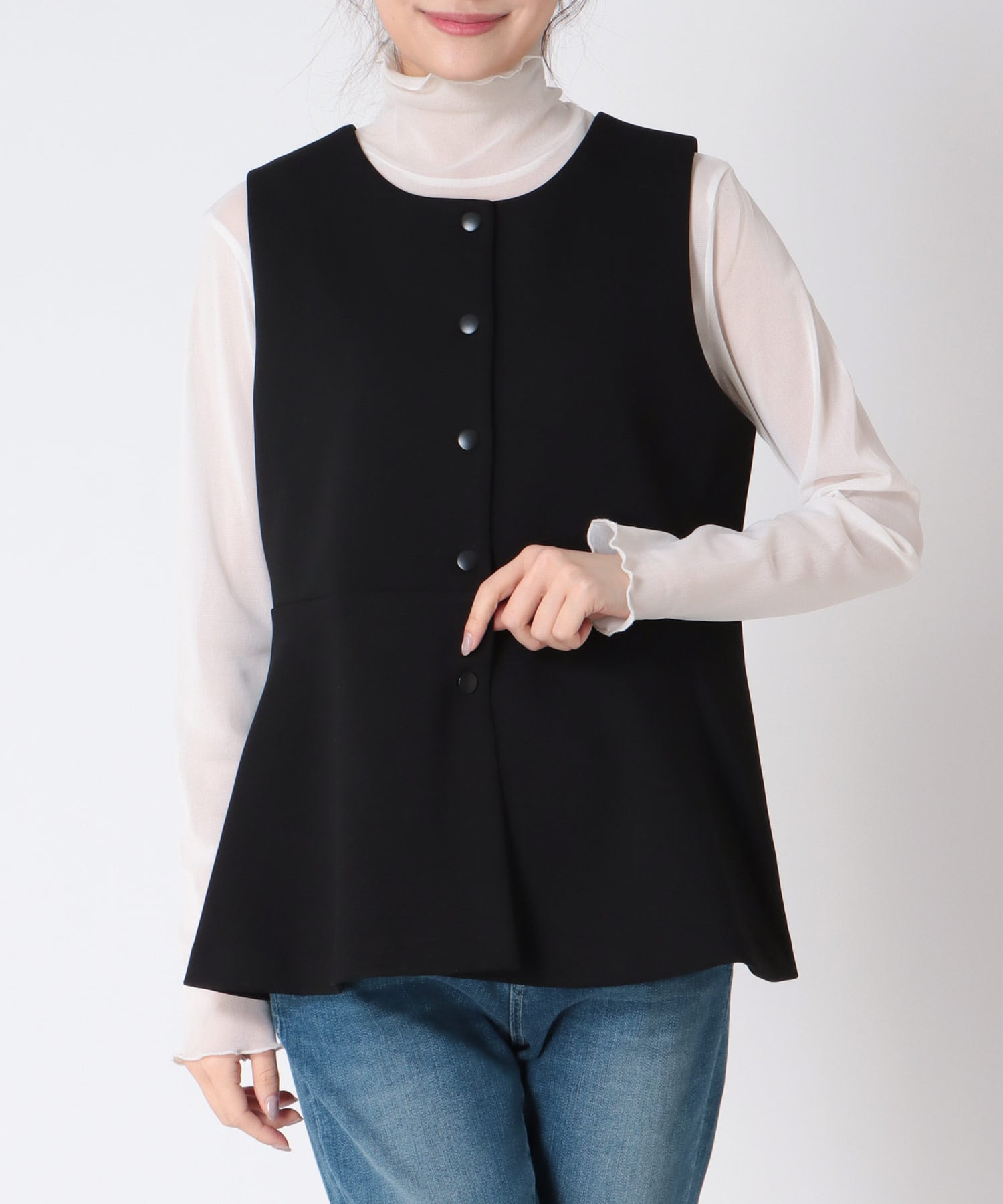 2wayジャージーペプラムベスト