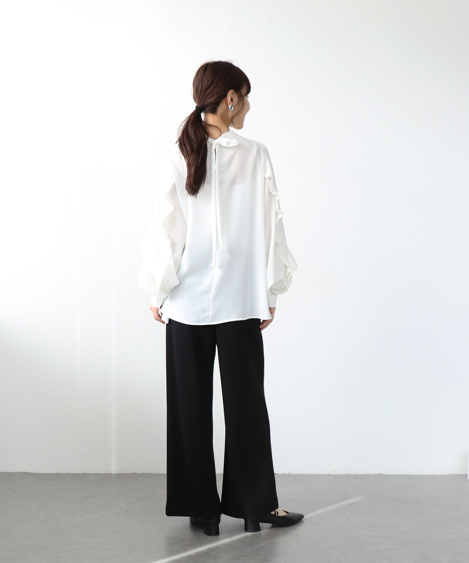 綺麗見えジャージーワイドパンツ