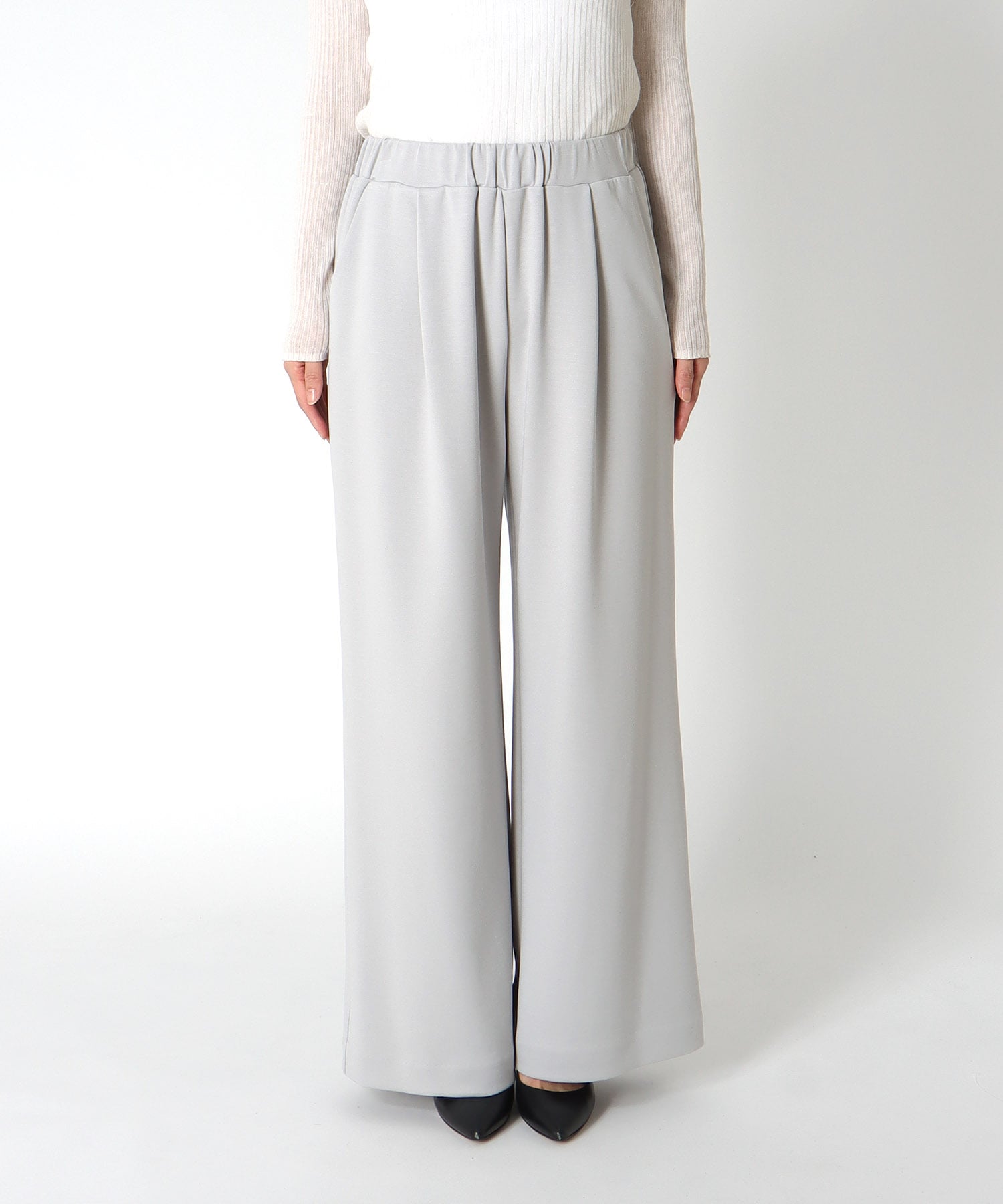 綺麗見えジャージーワイドパンツ