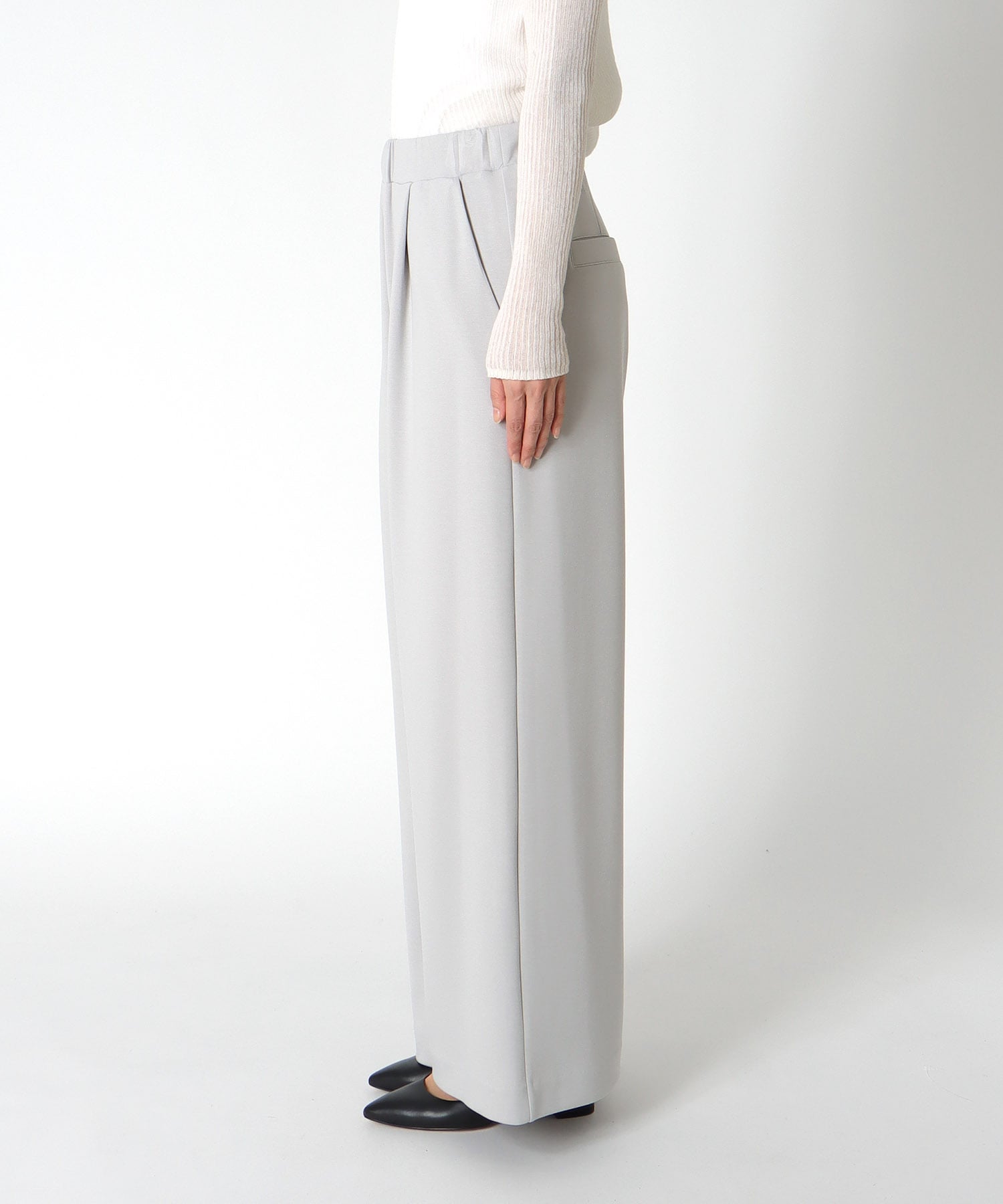 綺麗見えジャージーワイドパンツ