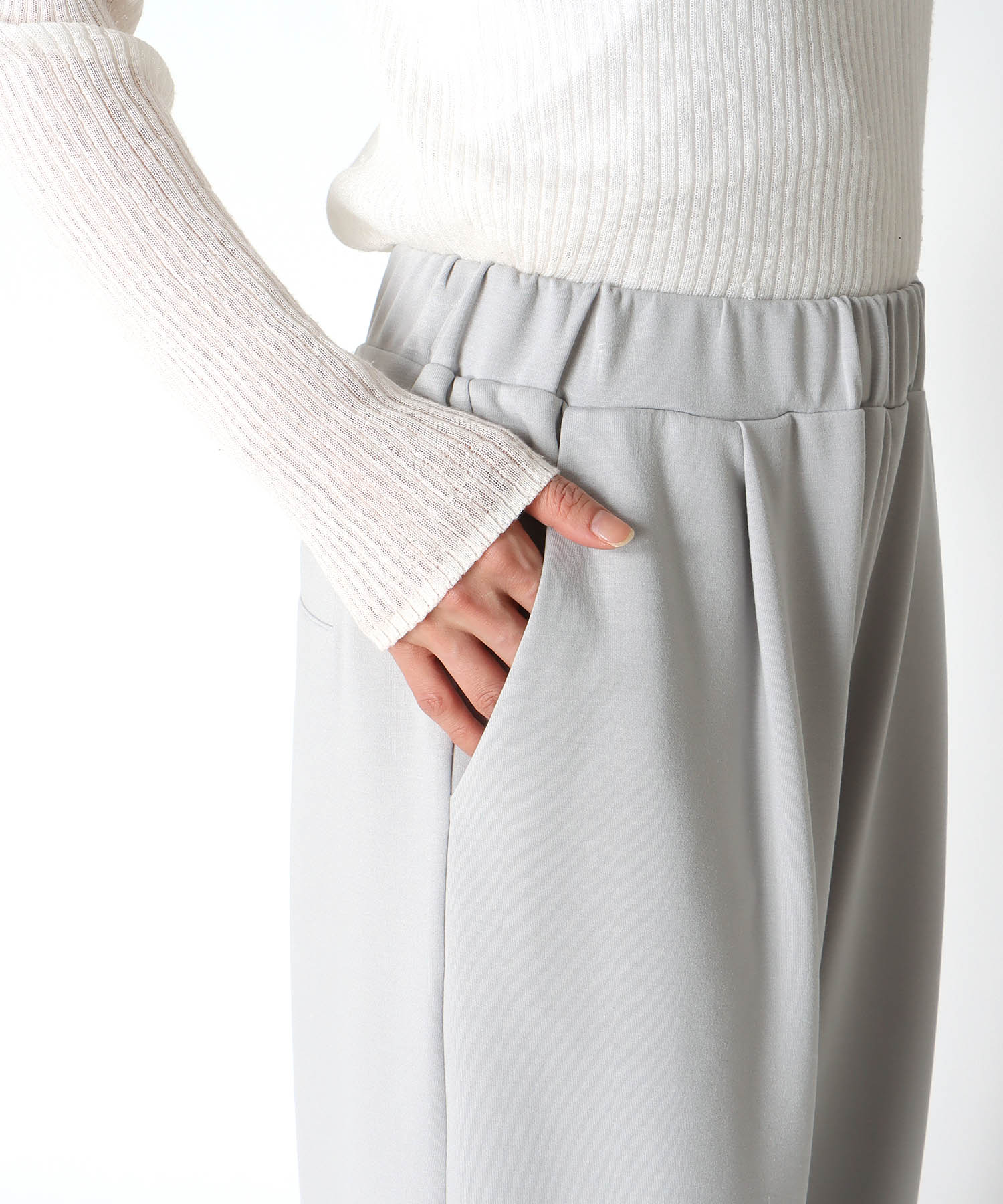 綺麗見えジャージーワイドパンツ