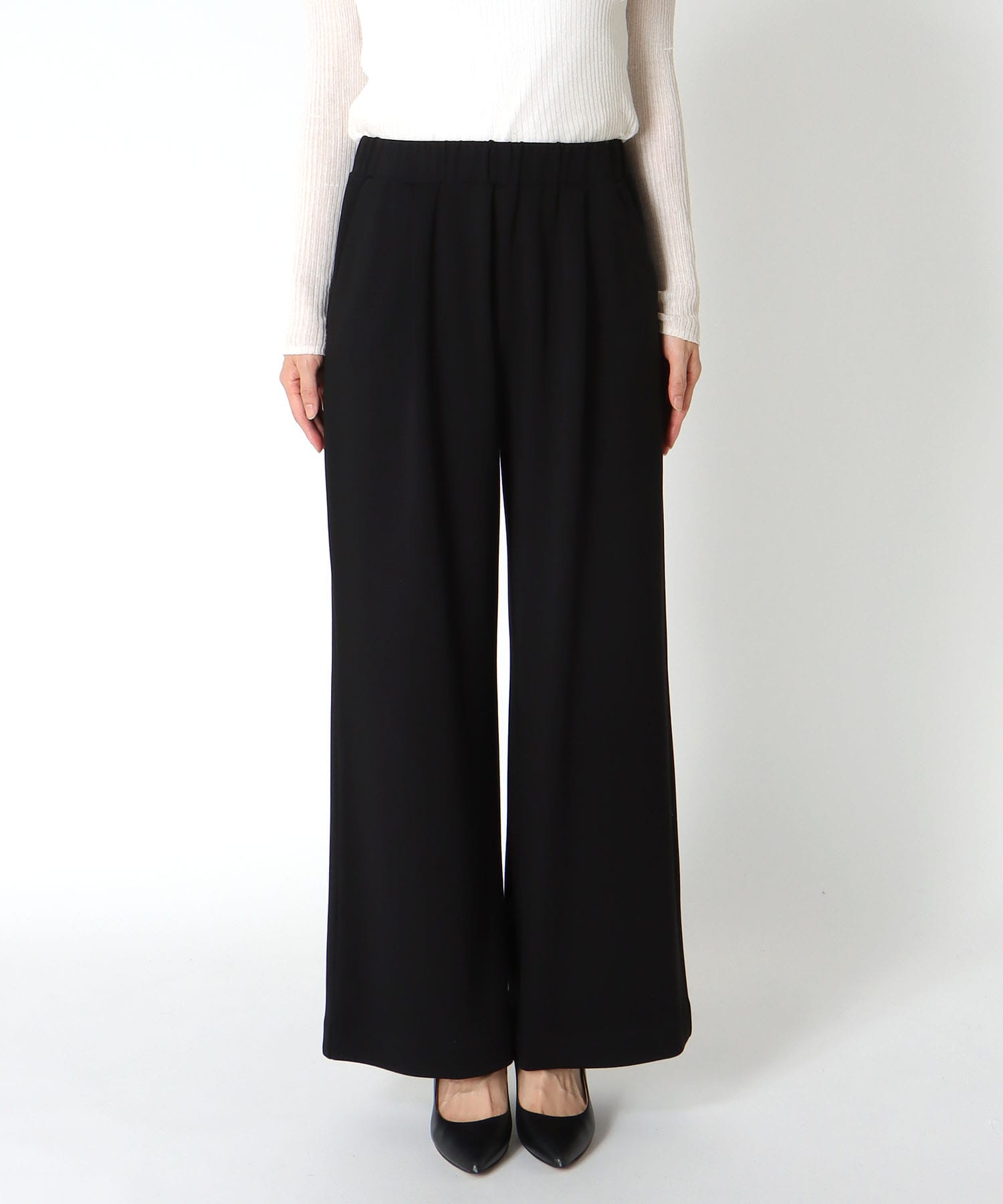 綺麗見えジャージーワイドパンツ