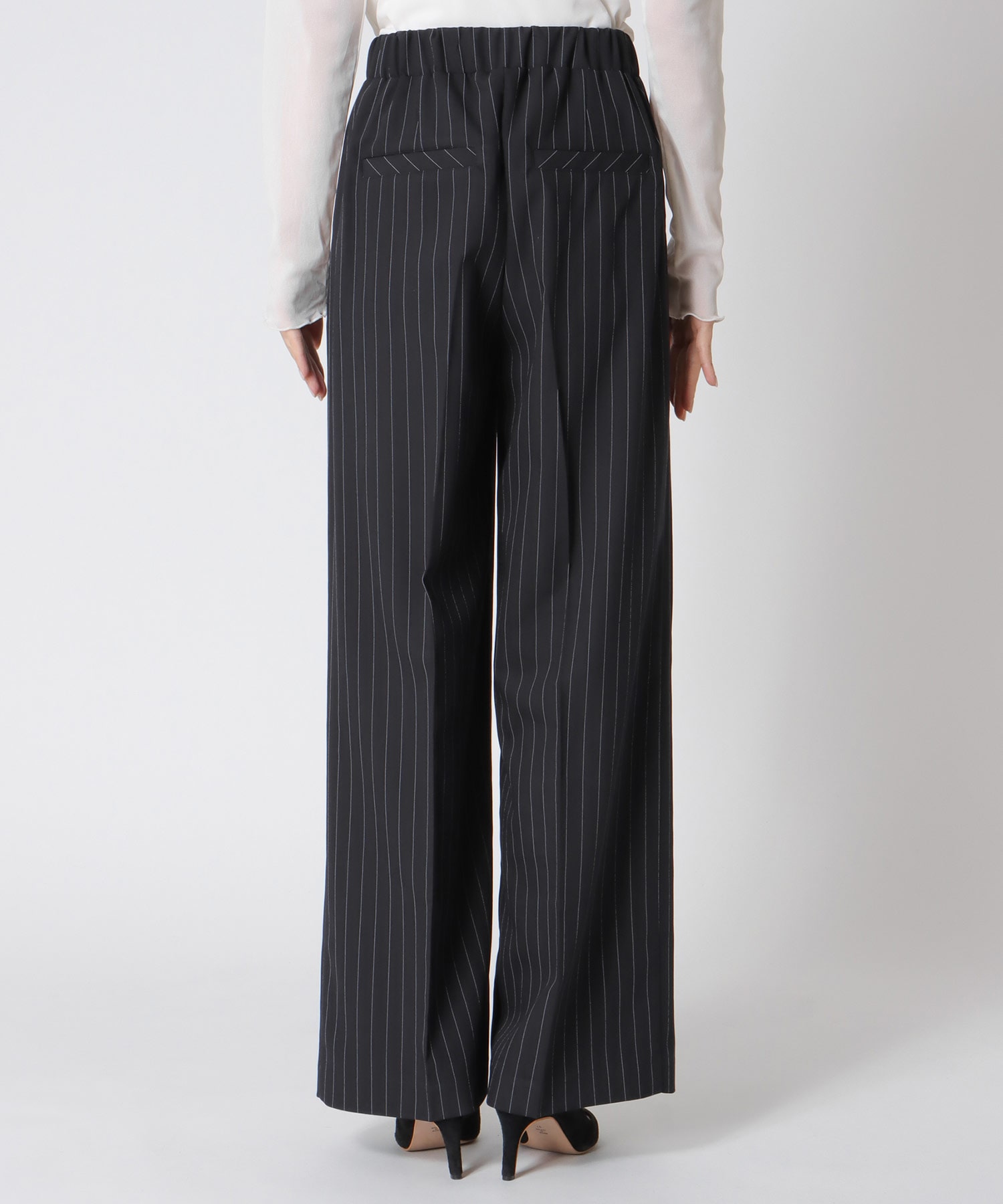 ピンストライプワイドパンツ
