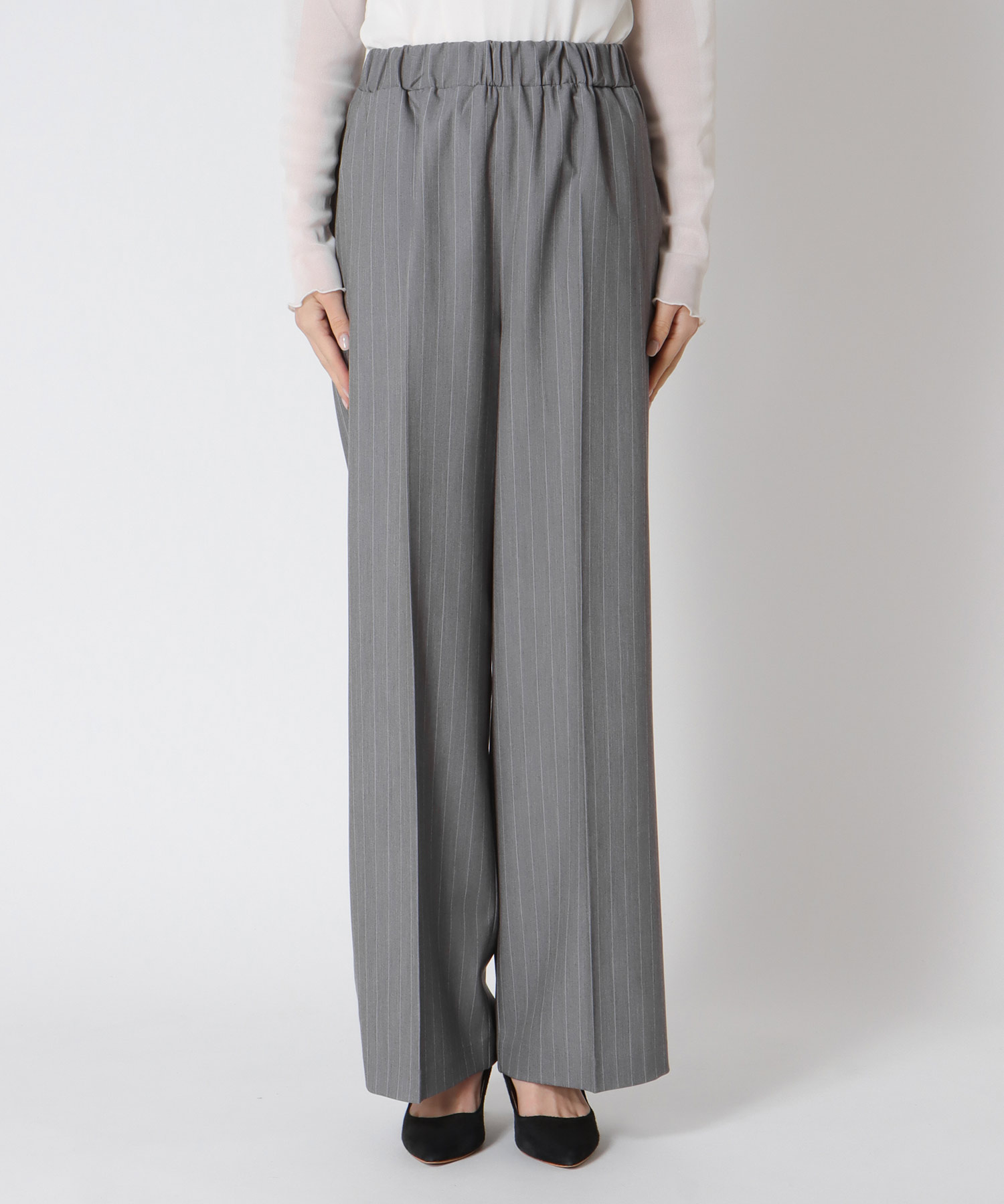 ピンストライプワイドパンツ