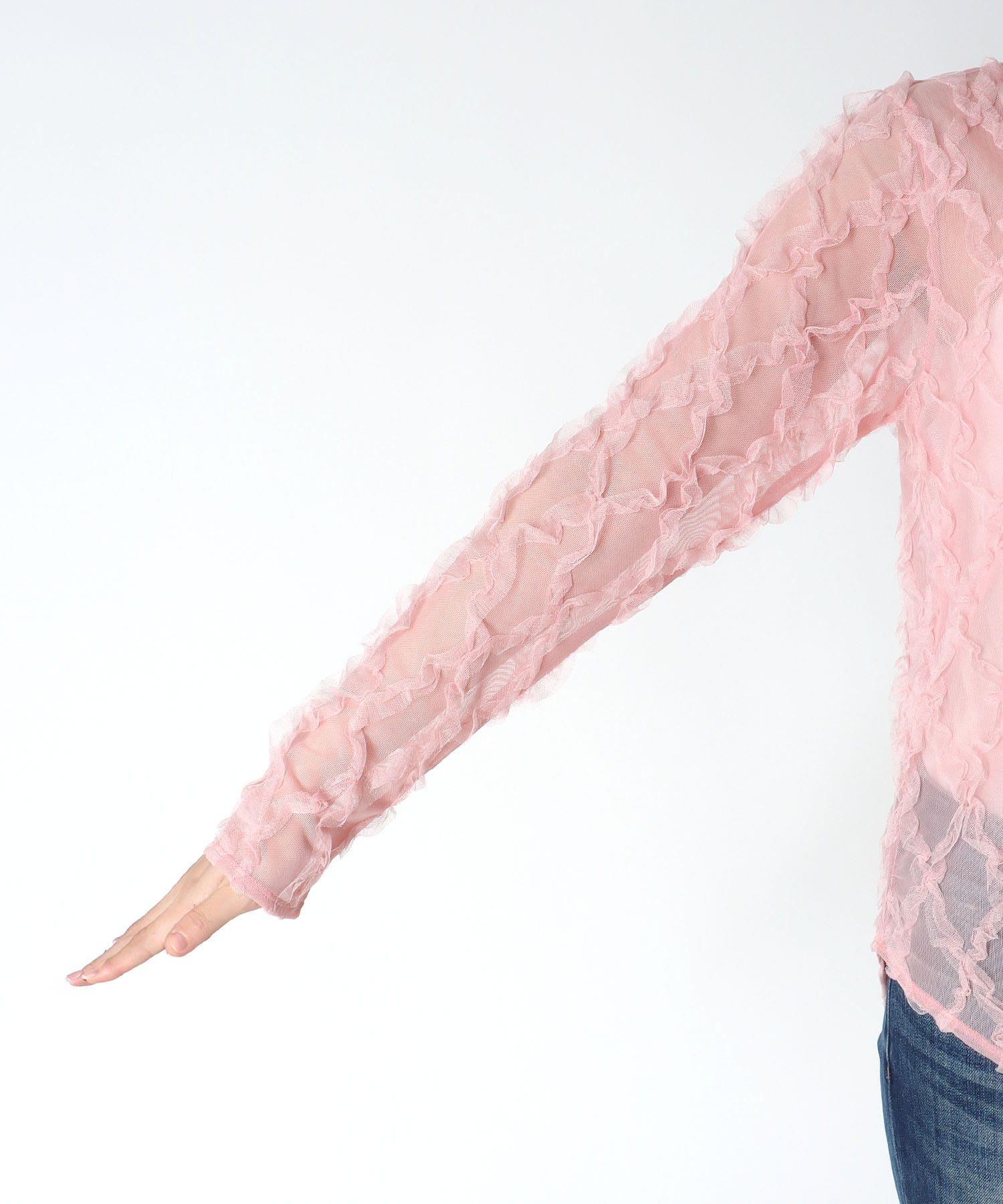 チュールフリルトップス