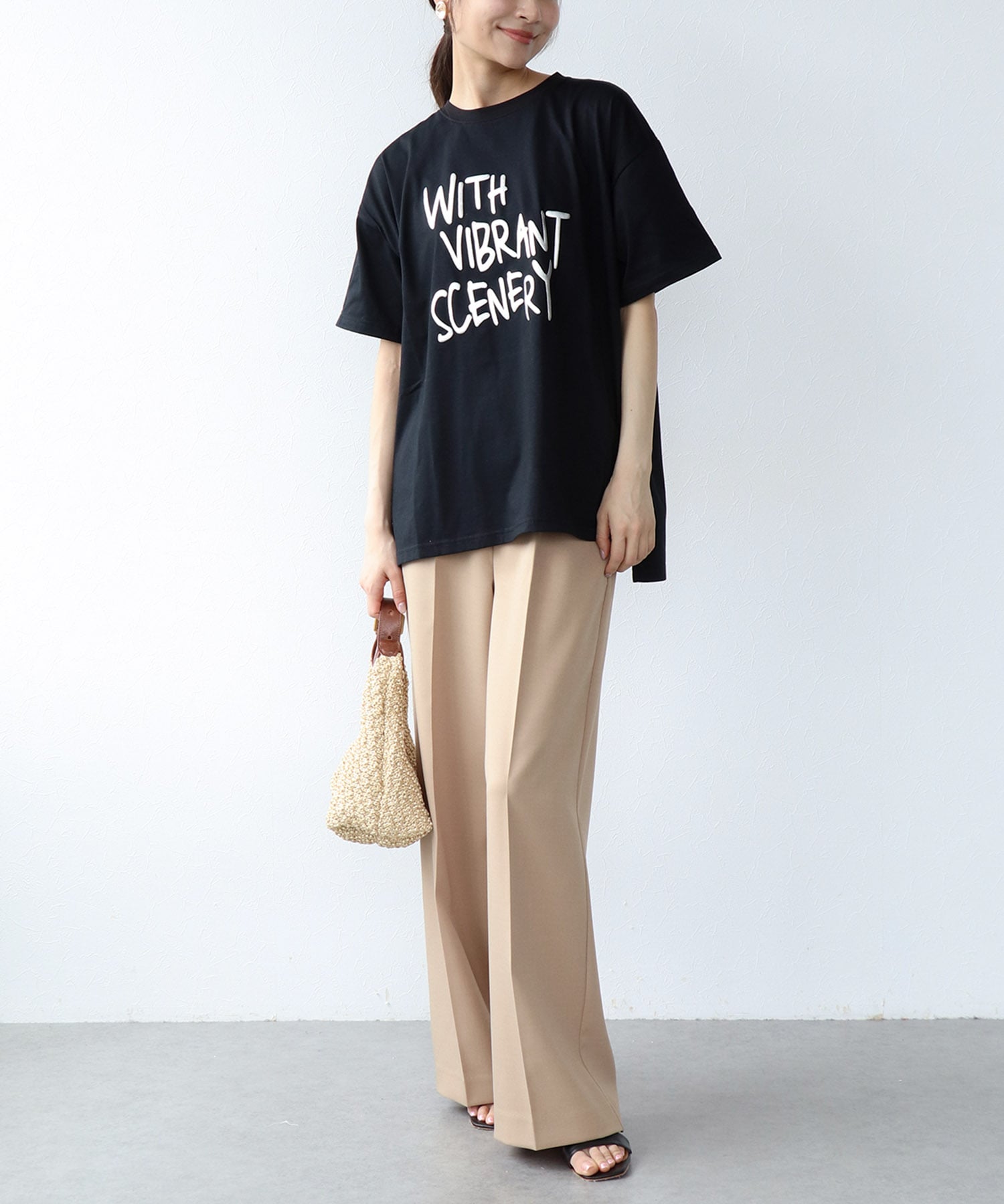 箔ロゴプリントTシャツ