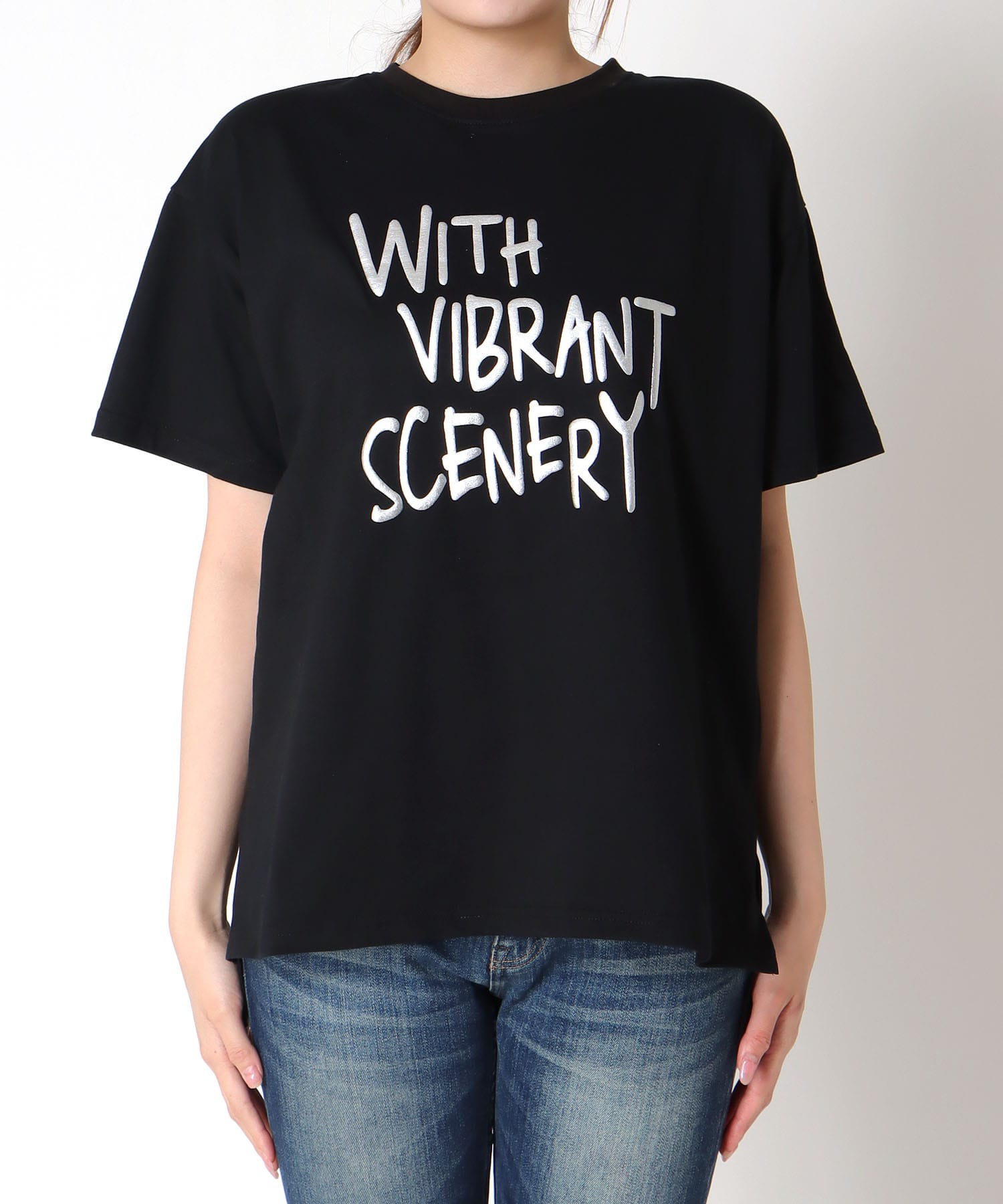 箔ロゴプリントTシャツ