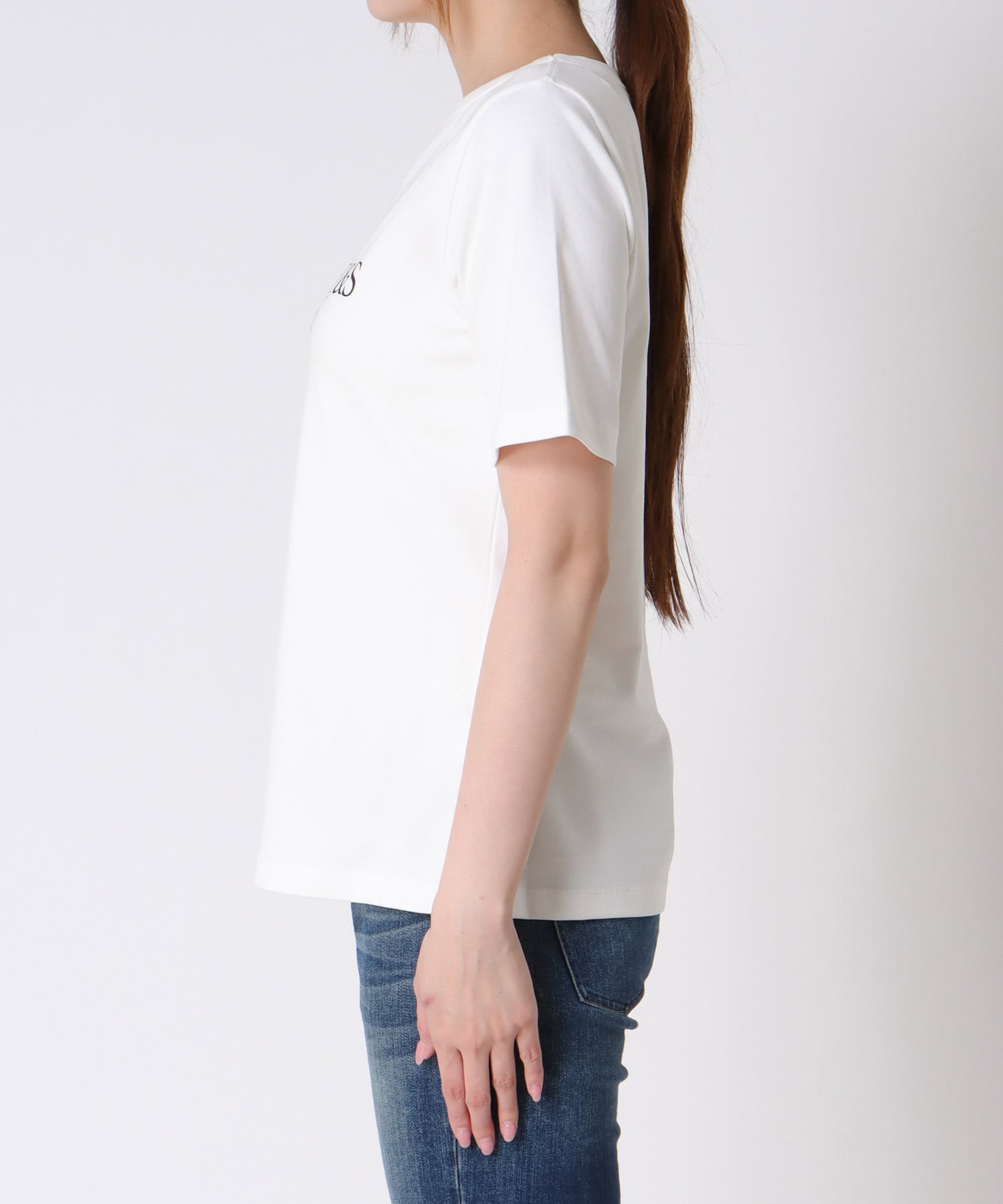 ワイドネックプリントTシャツ