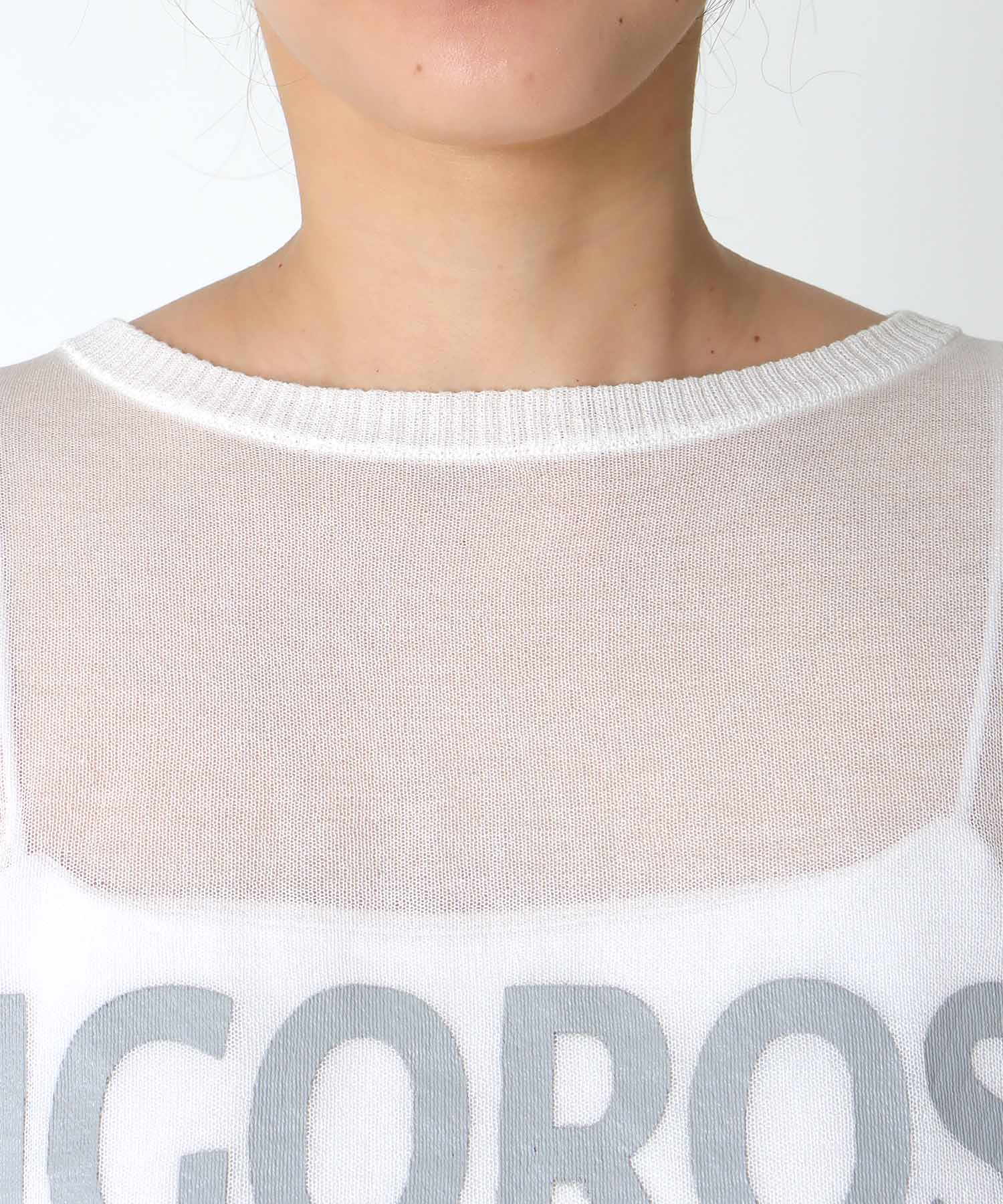 ロゴプリントシアーニット