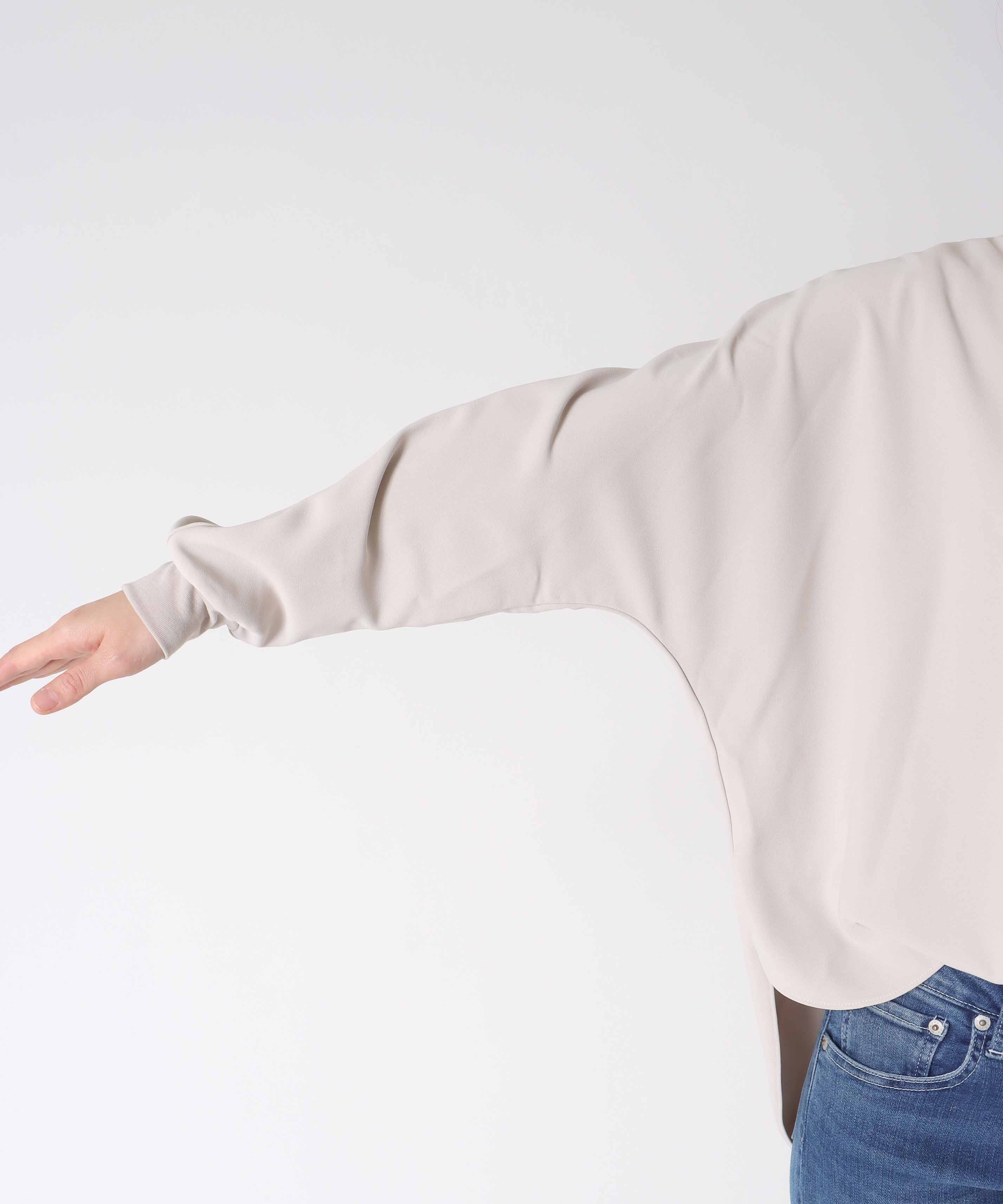 ブラウジング袖リブブラウス