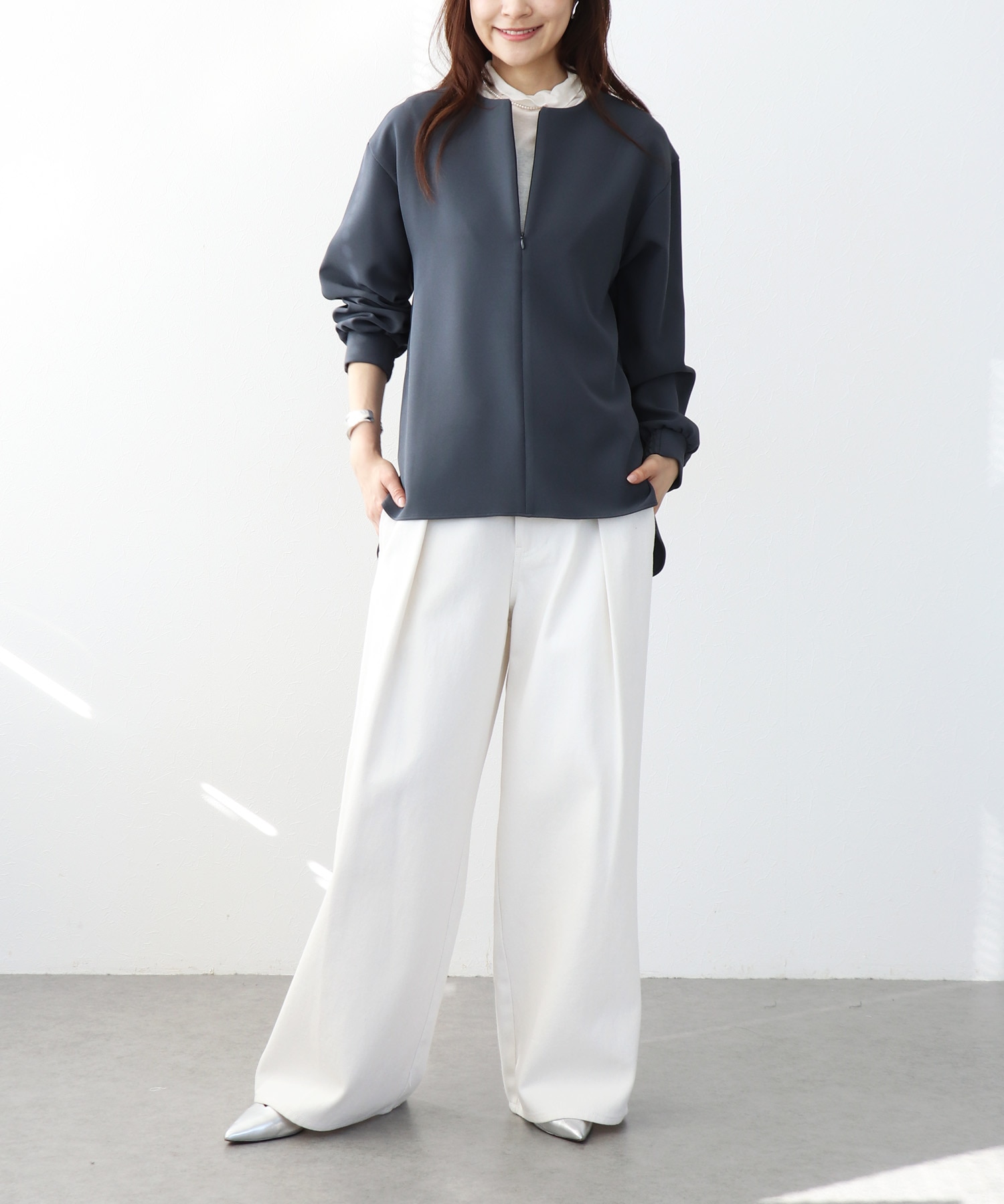 スキッパーデザインブラウス