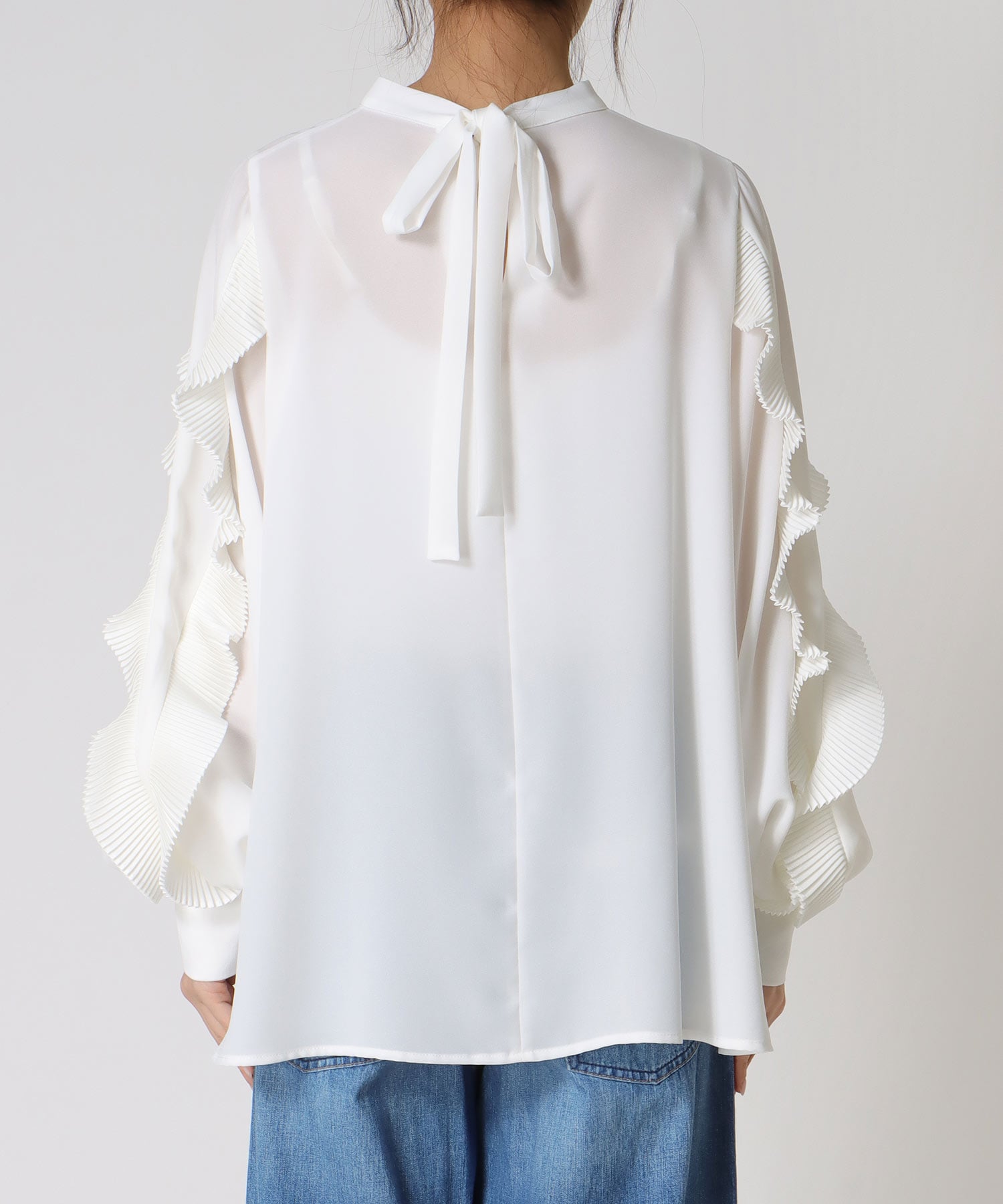 フリフリスリーブブラウス