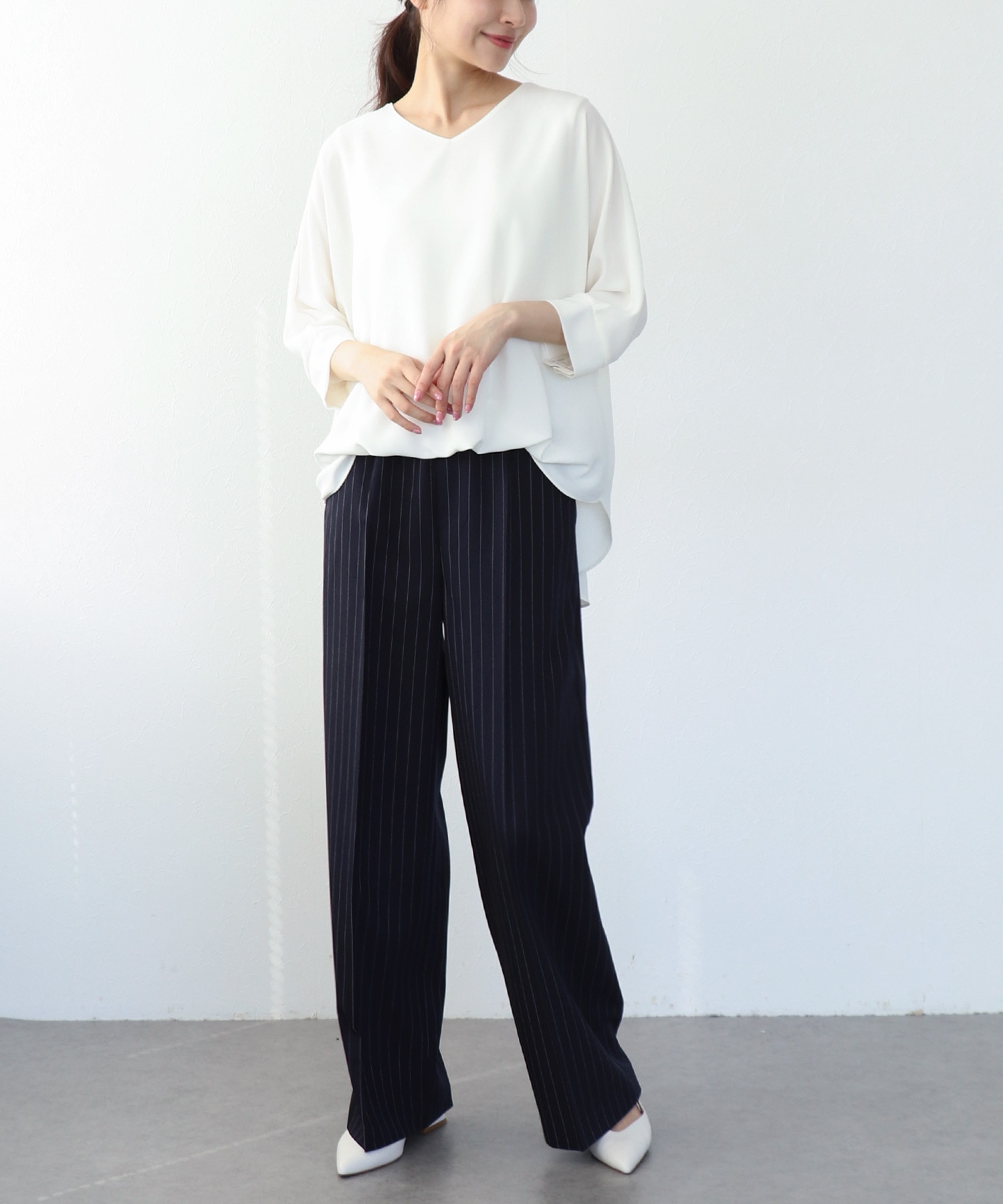 シフォンブラウジングブラウス