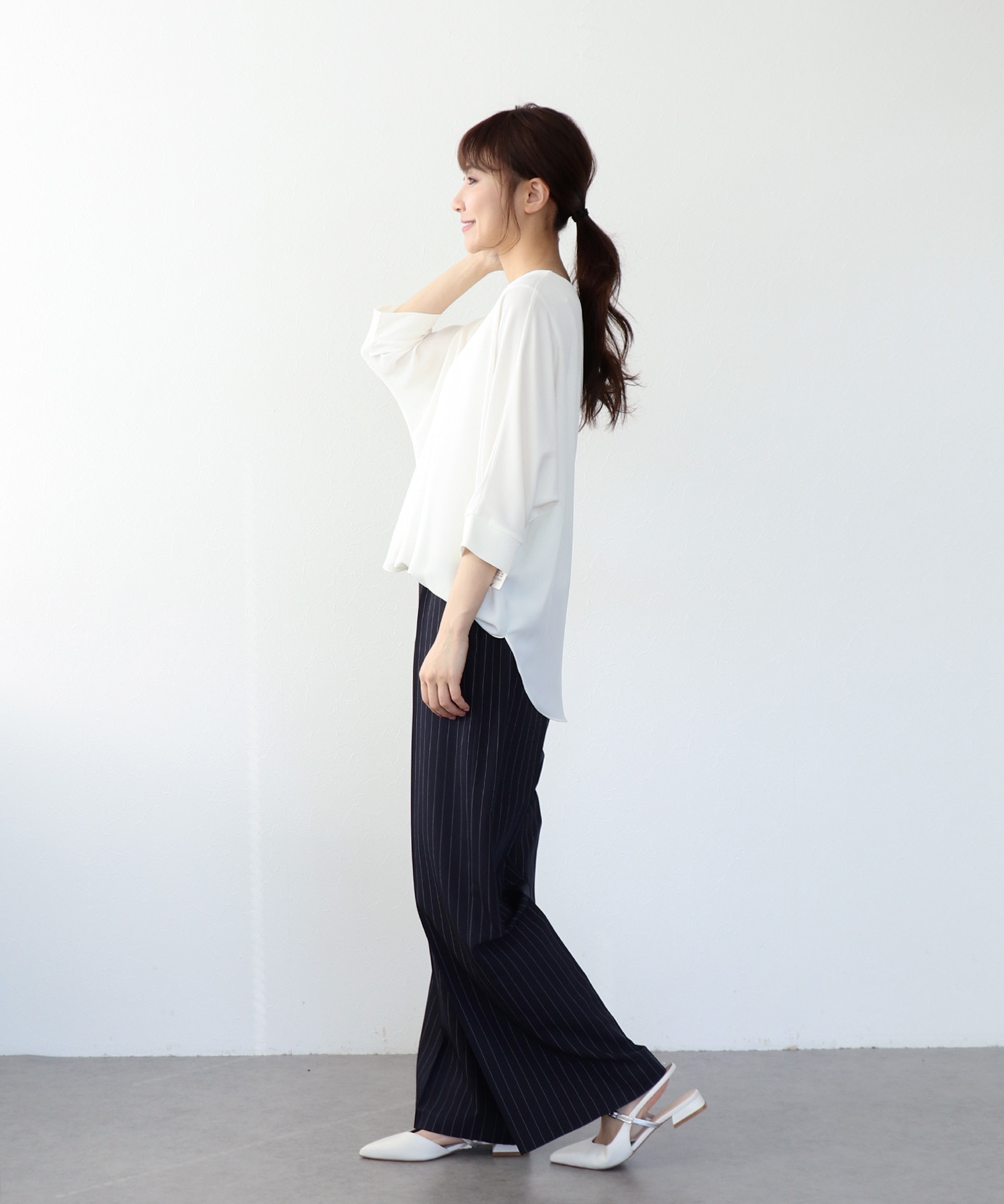 シフォンブラウジングブラウス