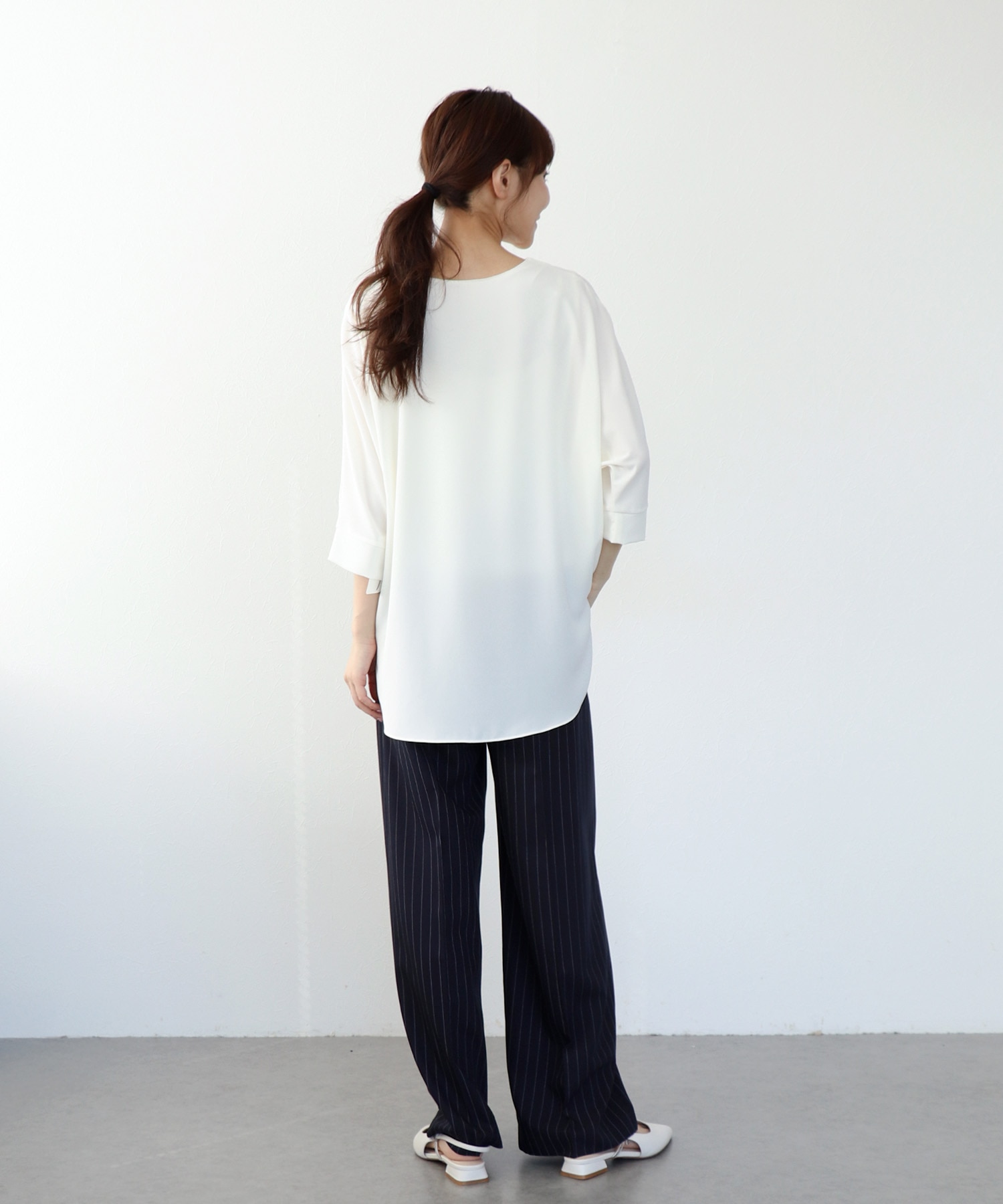 シフォンブラウジングブラウス