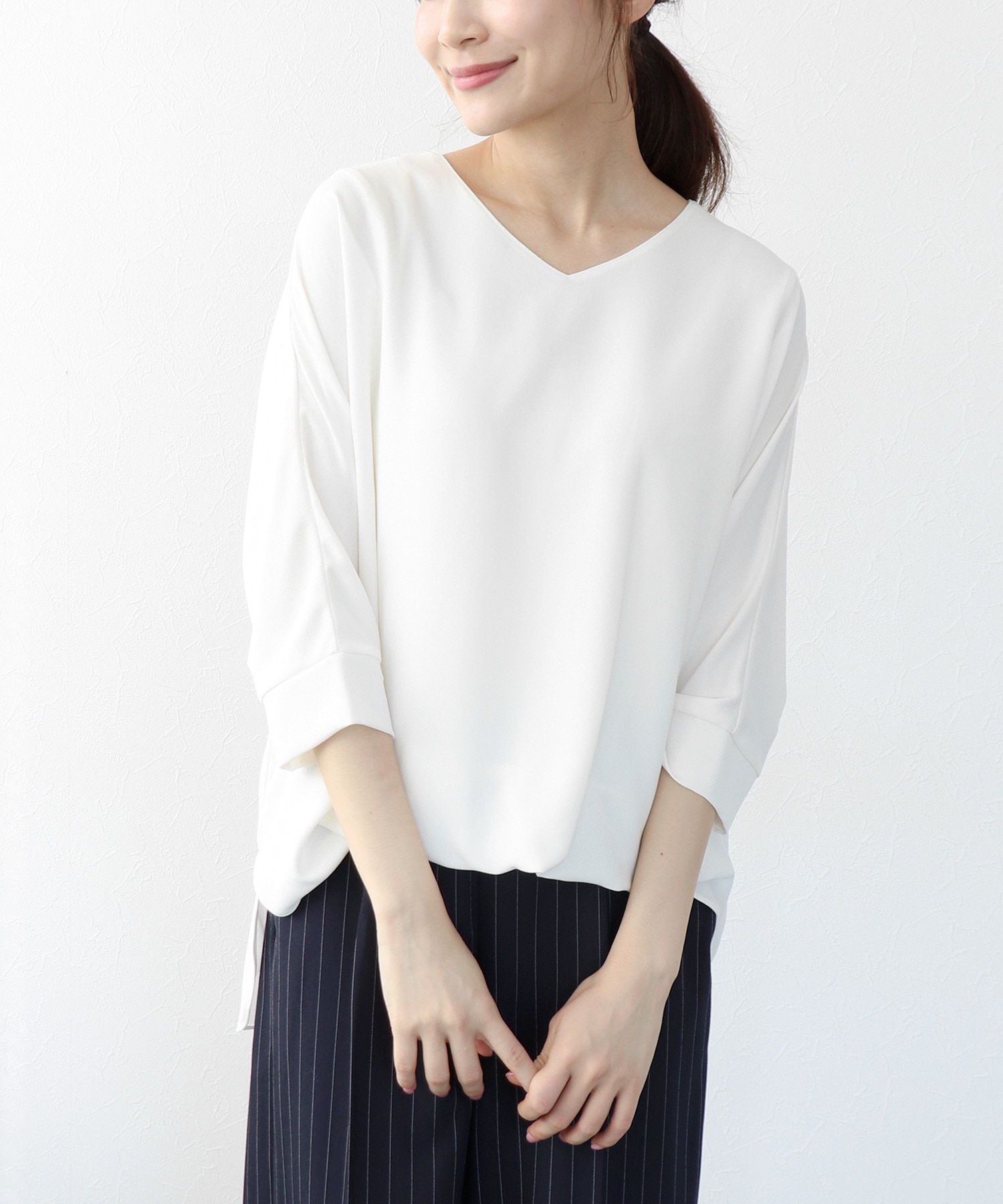 シフォンブラウジングブラウス