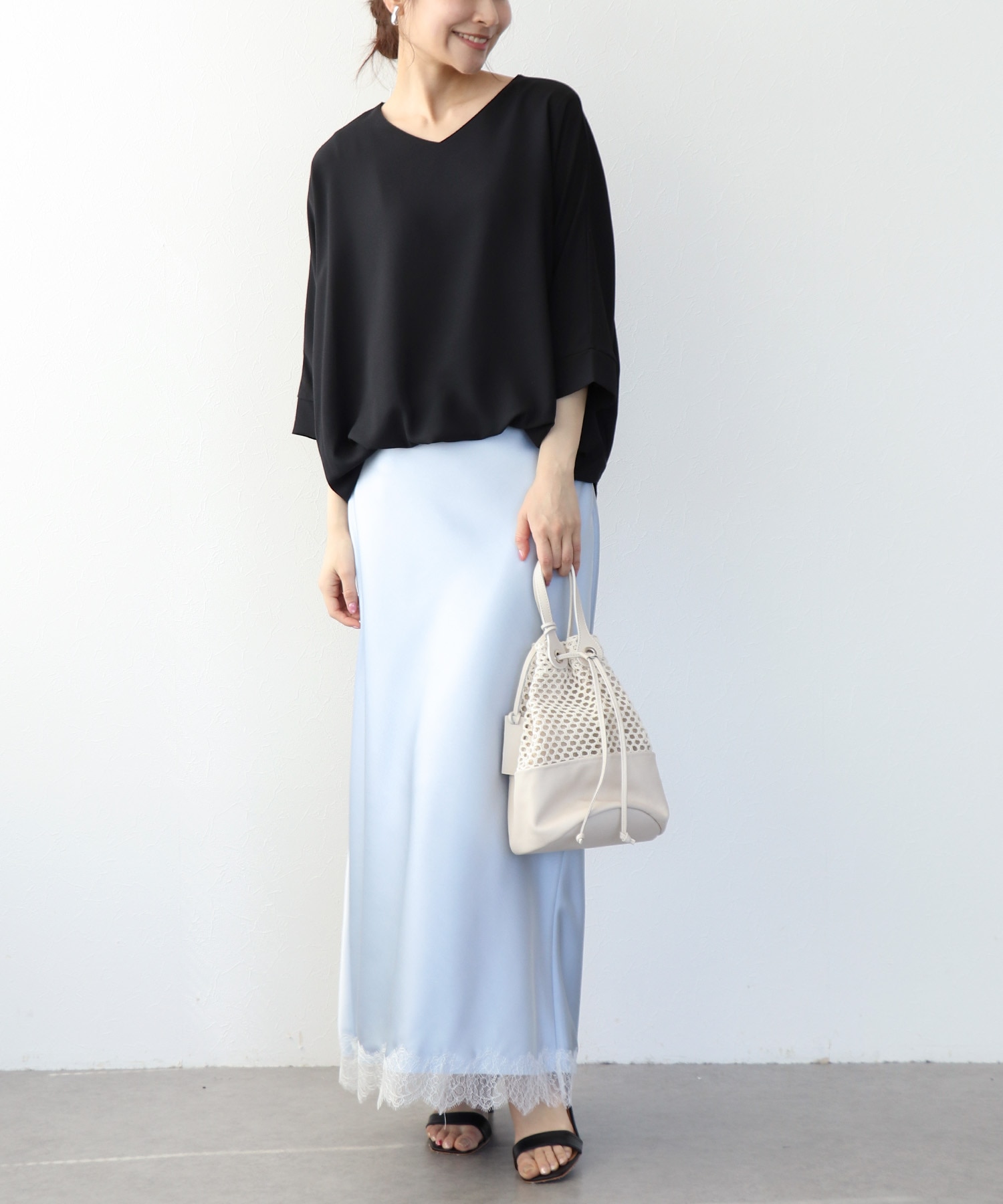 シフォンブラウジングブラウス