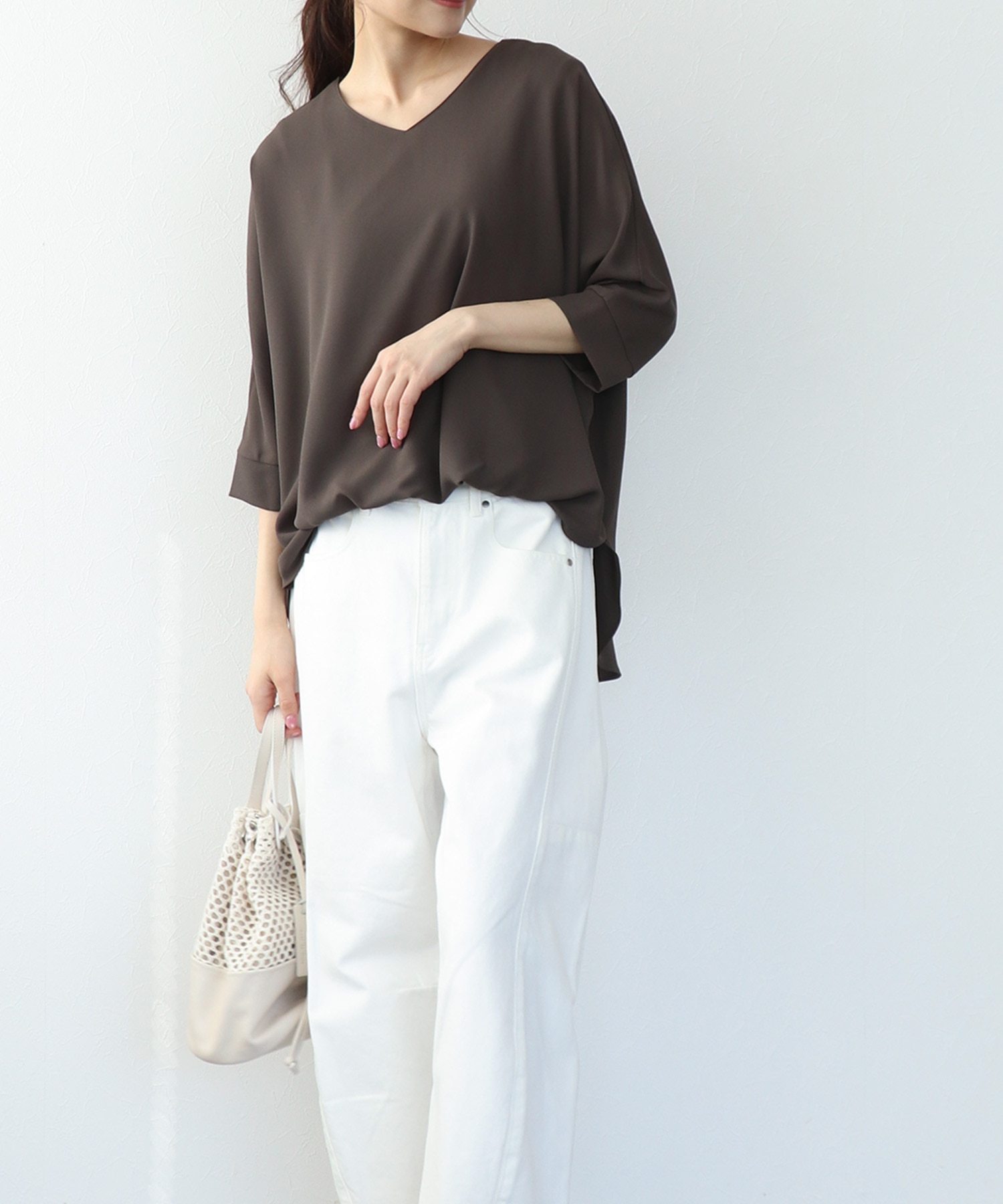 シフォンブラウジングブラウス