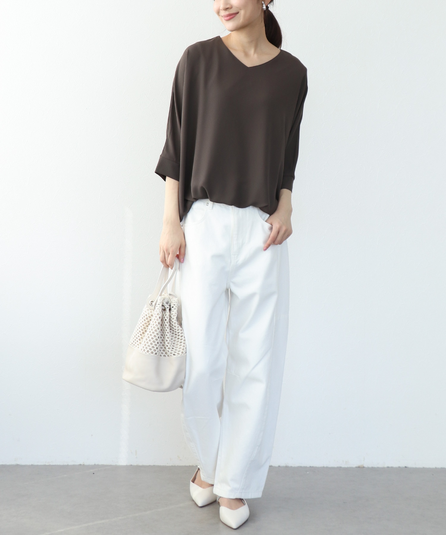 シフォンブラウジングブラウス