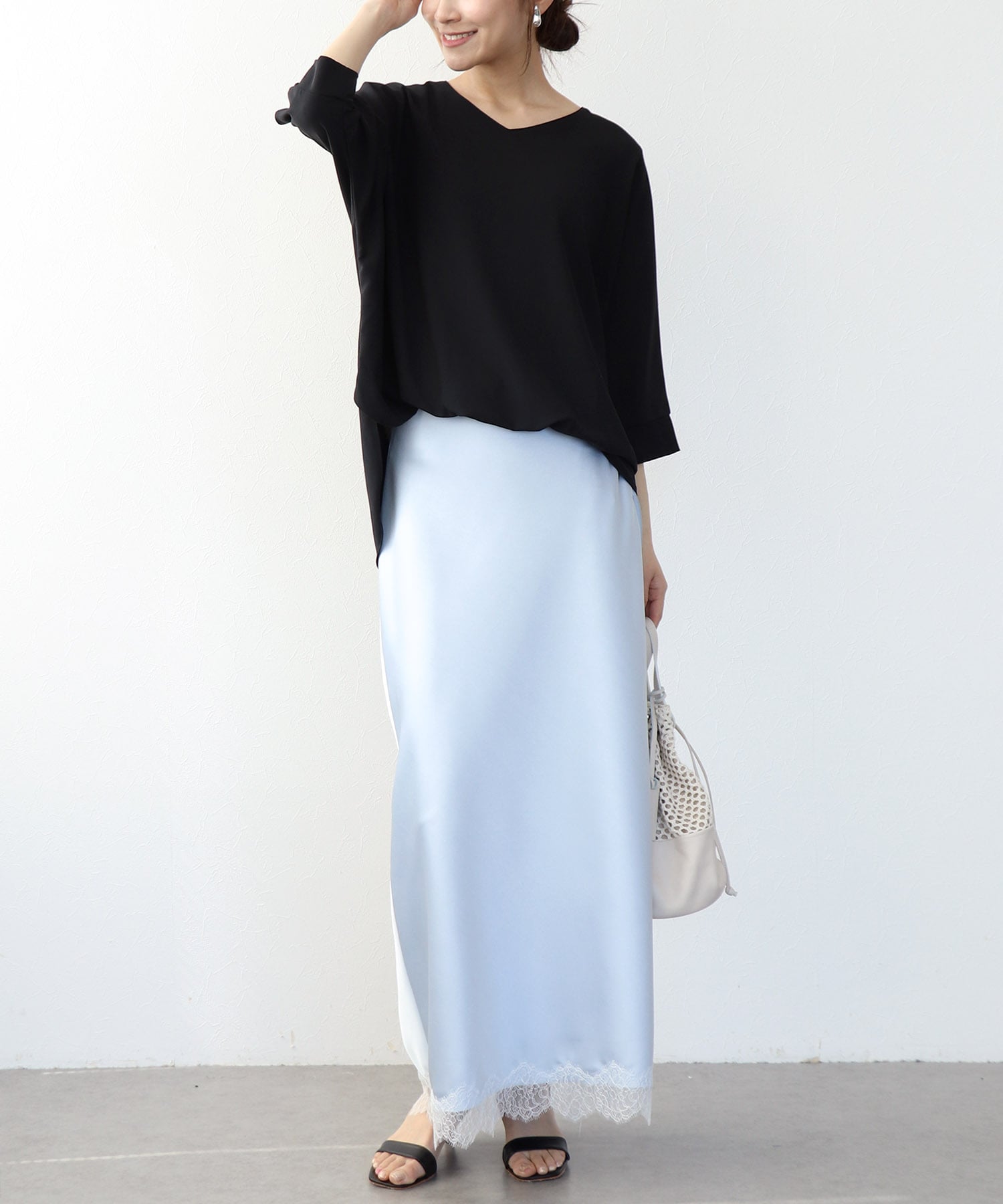 シフォンブラウジングブラウス