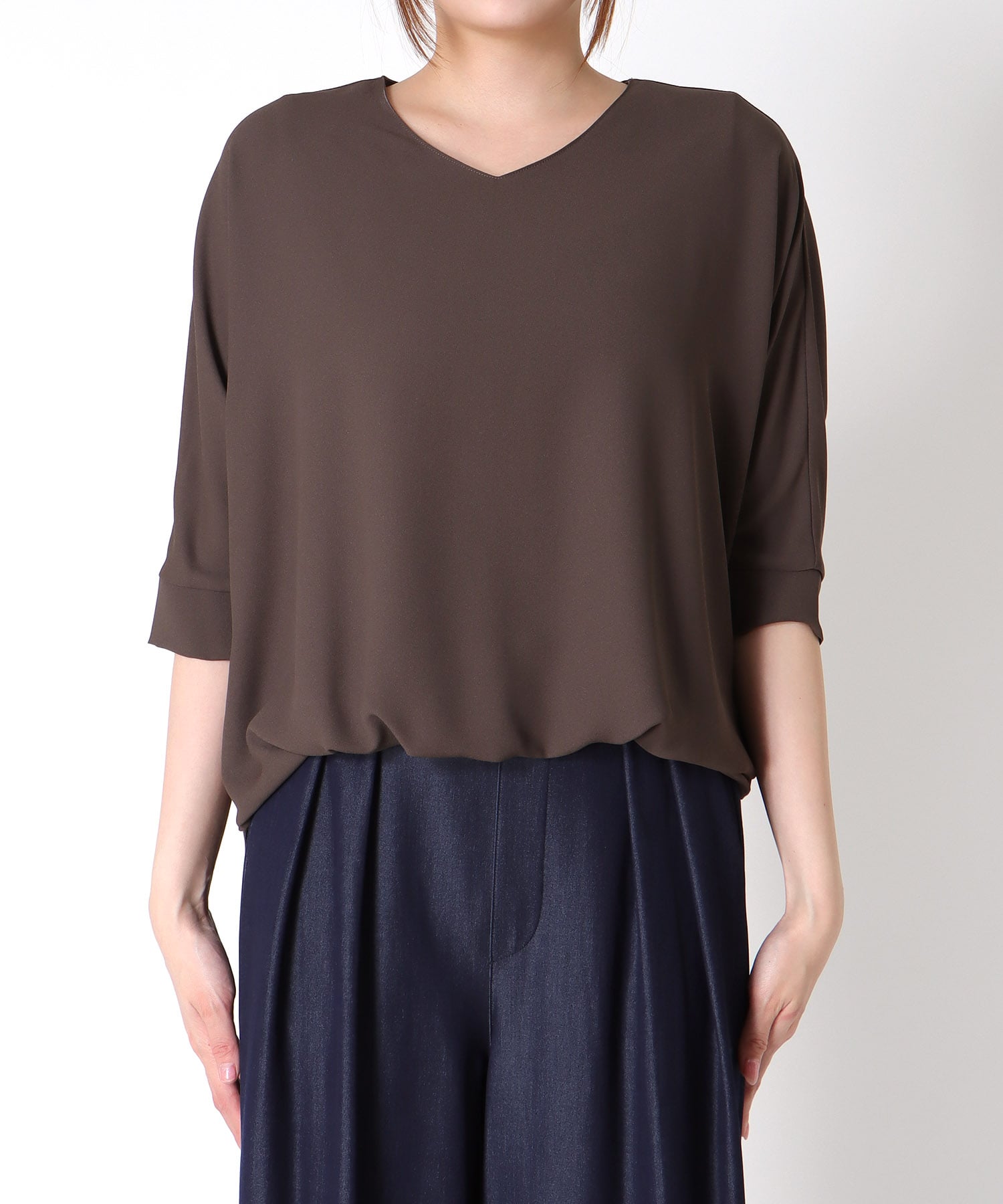 シフォンブラウジングブラウス