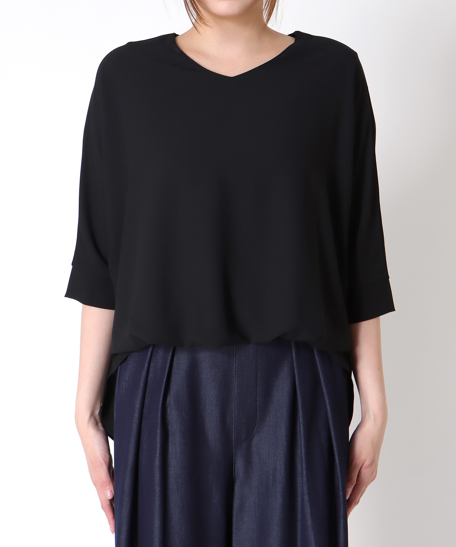 シフォンブラウジングブラウス