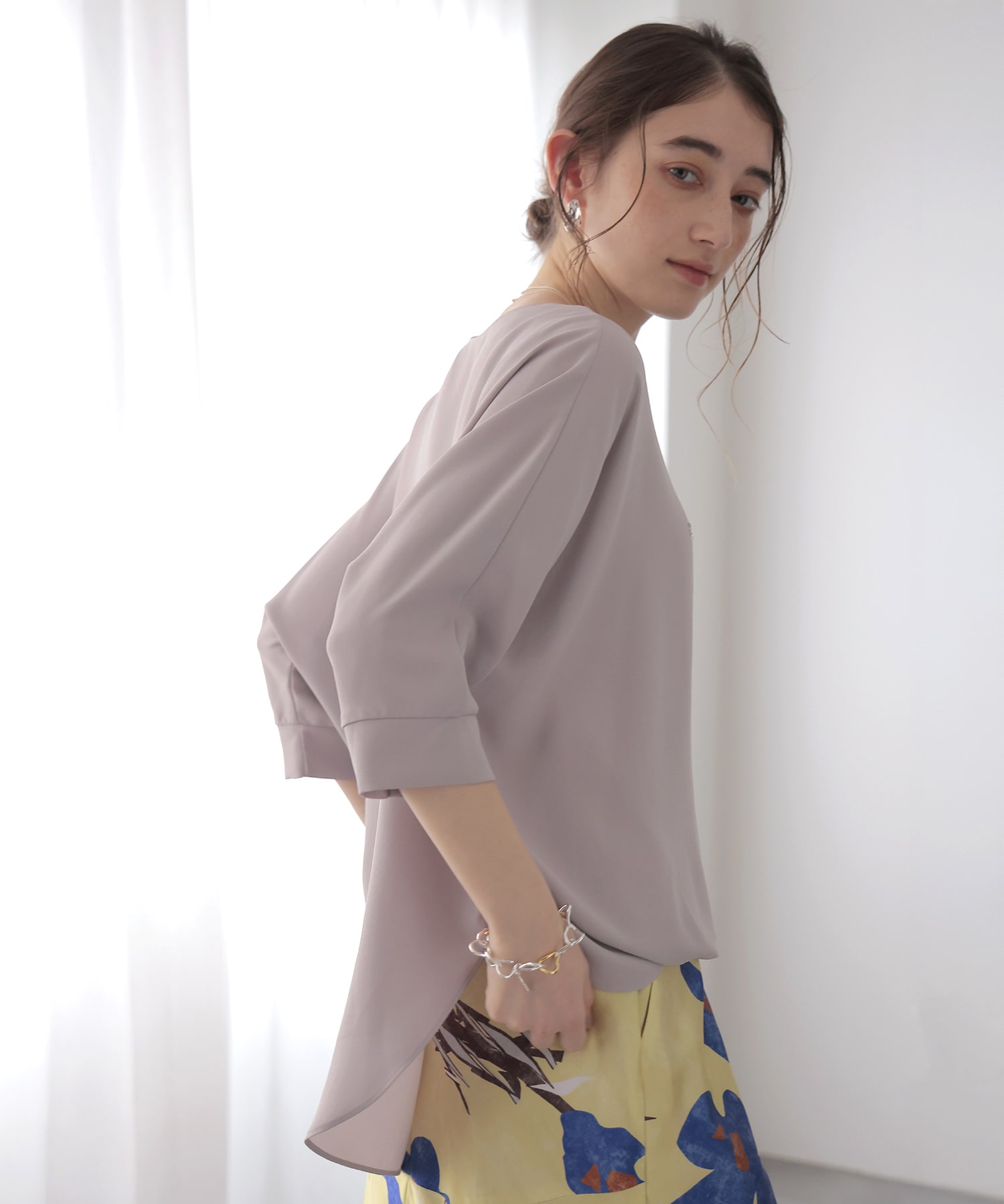 シフォンブラウジングブラウス