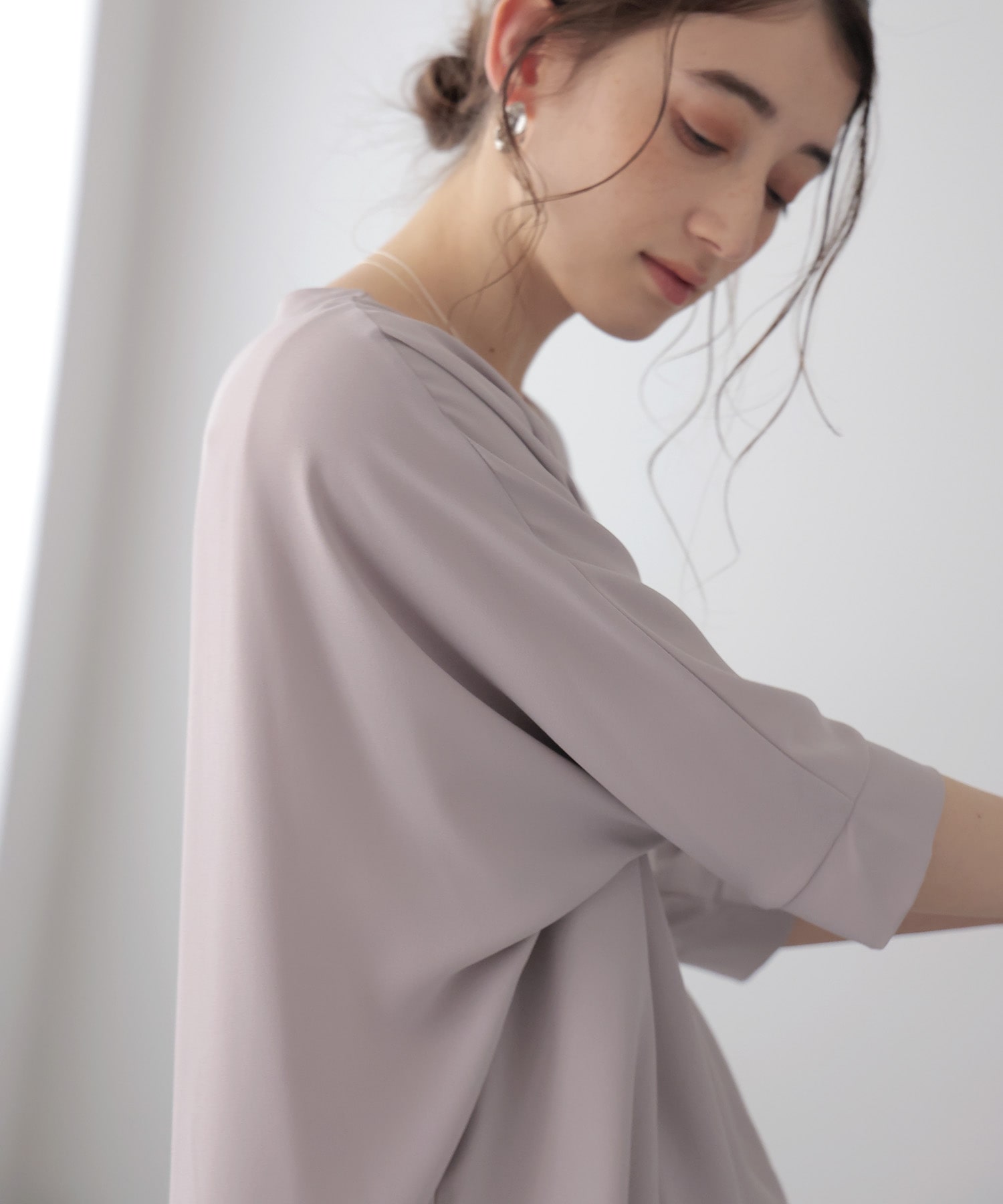 シフォンブラウジングブラウス