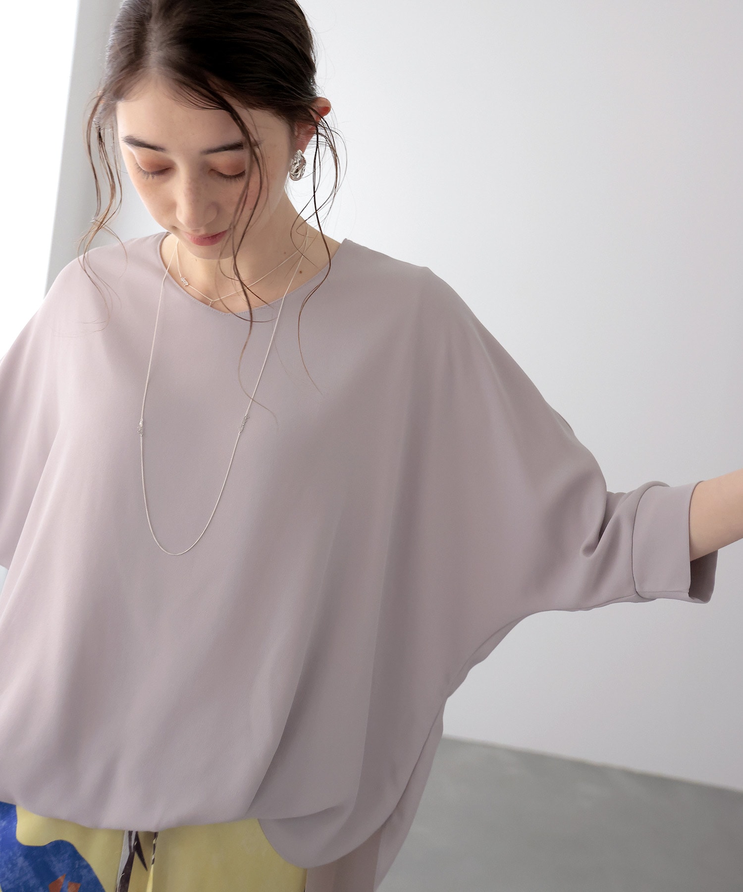 シフォンブラウジングブラウス