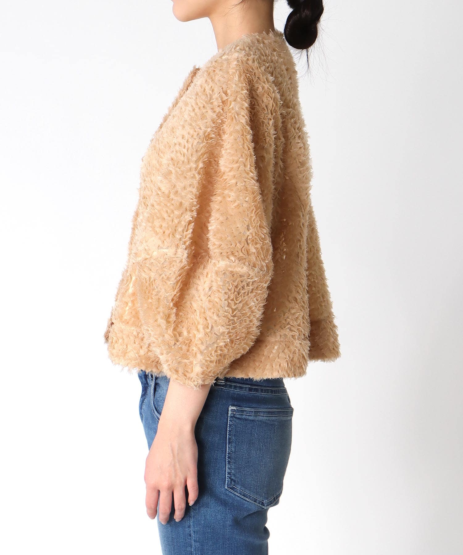 チュールフリルノーカラージャケット