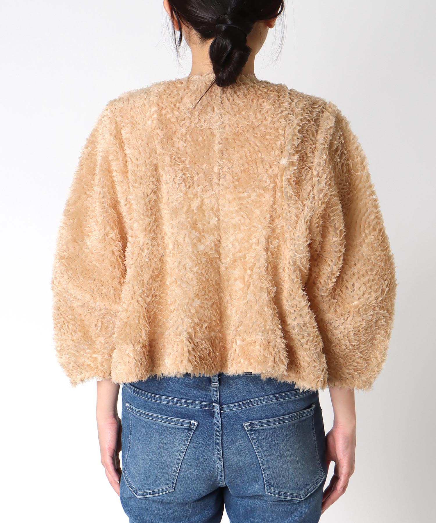 チュールフリルノーカラージャケット