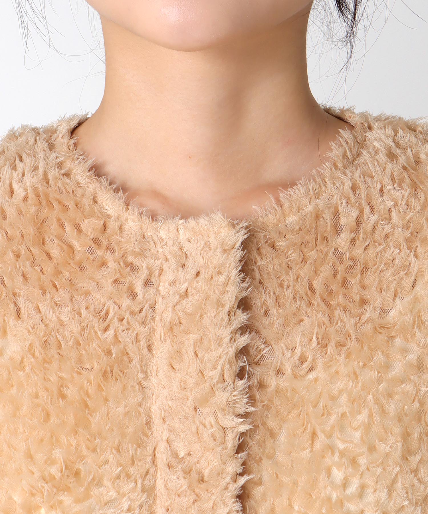 チュールフリルノーカラージャケット