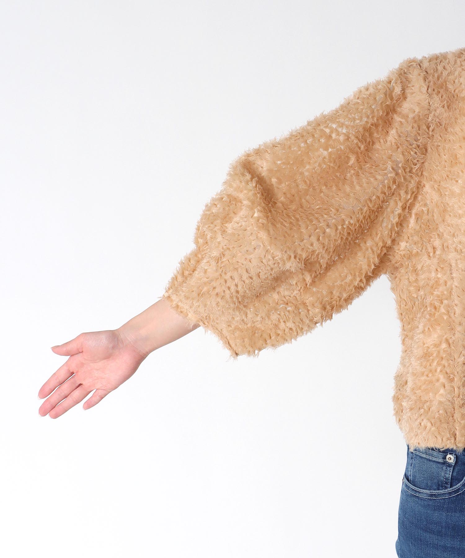 チュールフリルノーカラージャケット