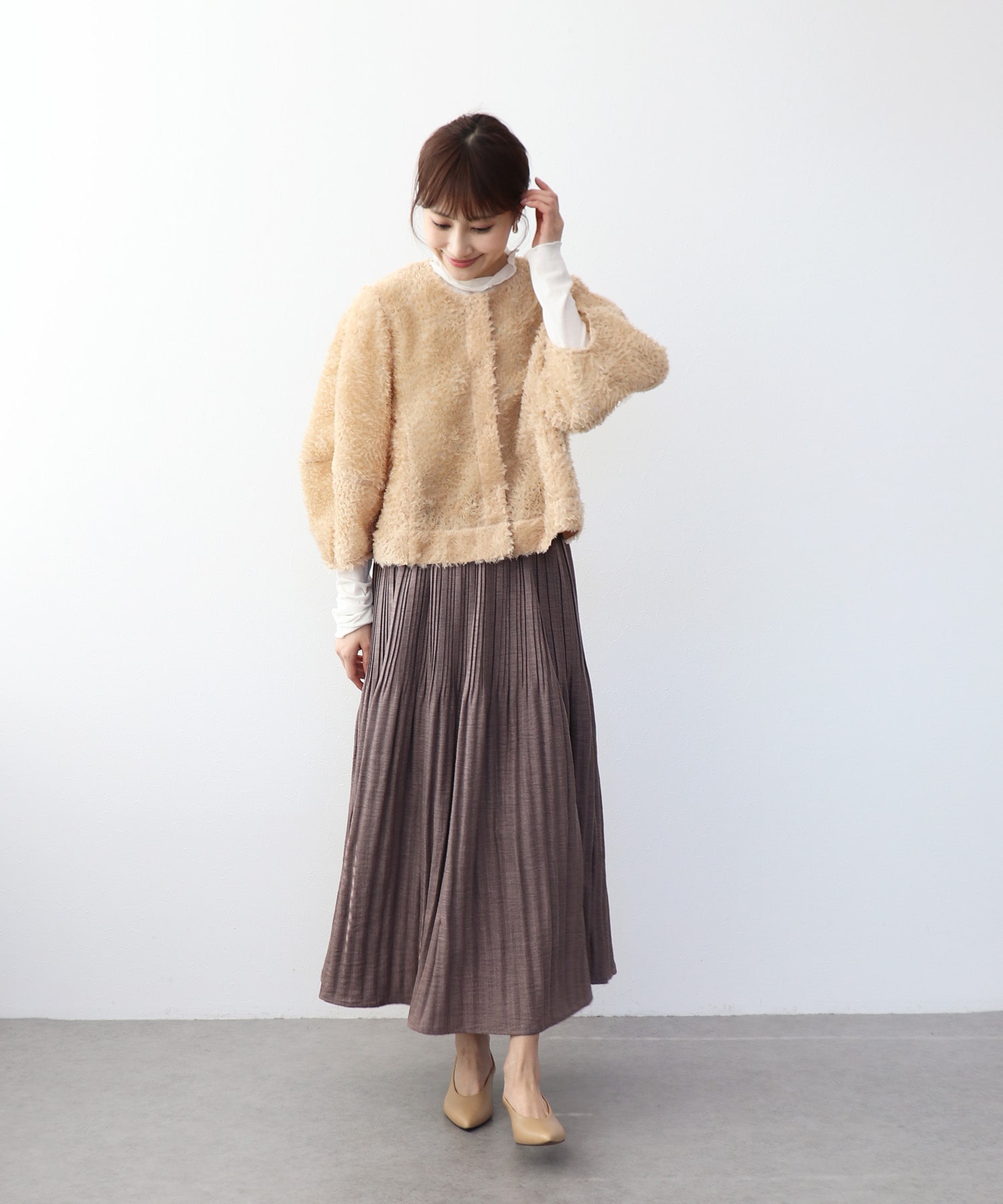 チュールフリルノーカラージャケット