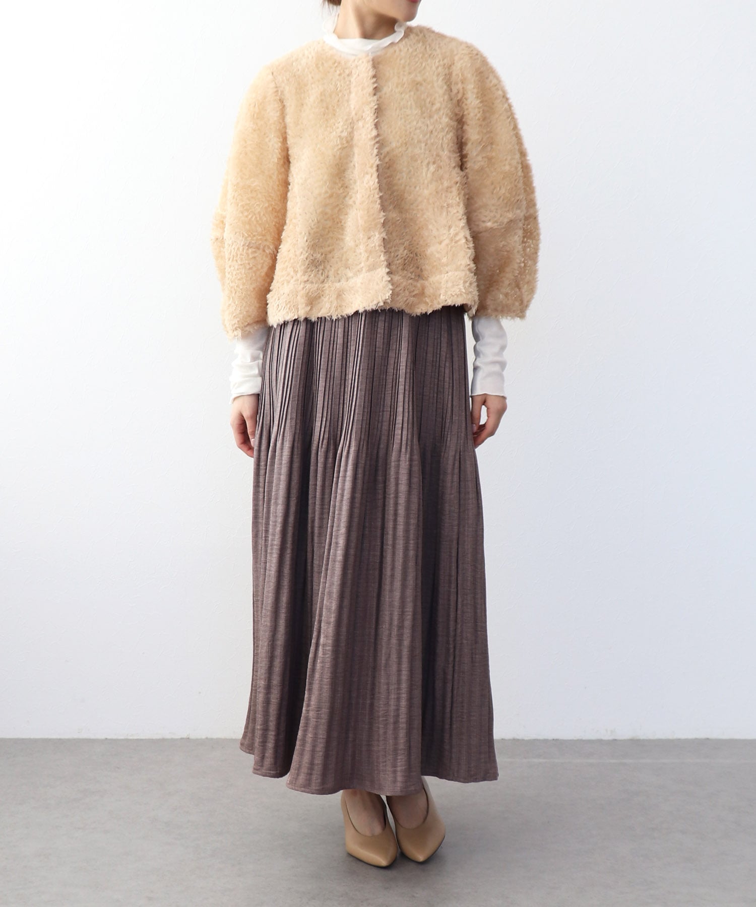 チュールフリルノーカラージャケット