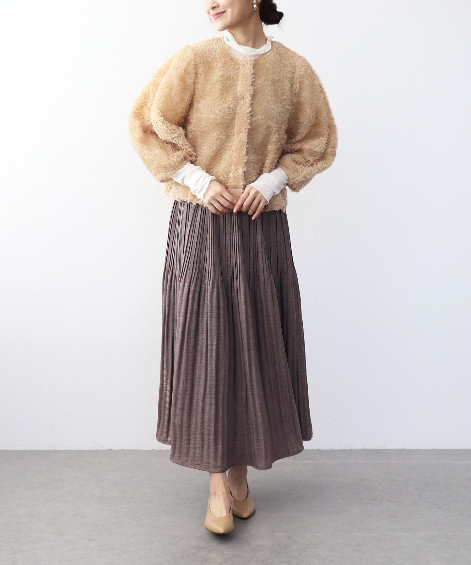 チュールフリルノーカラージャケット