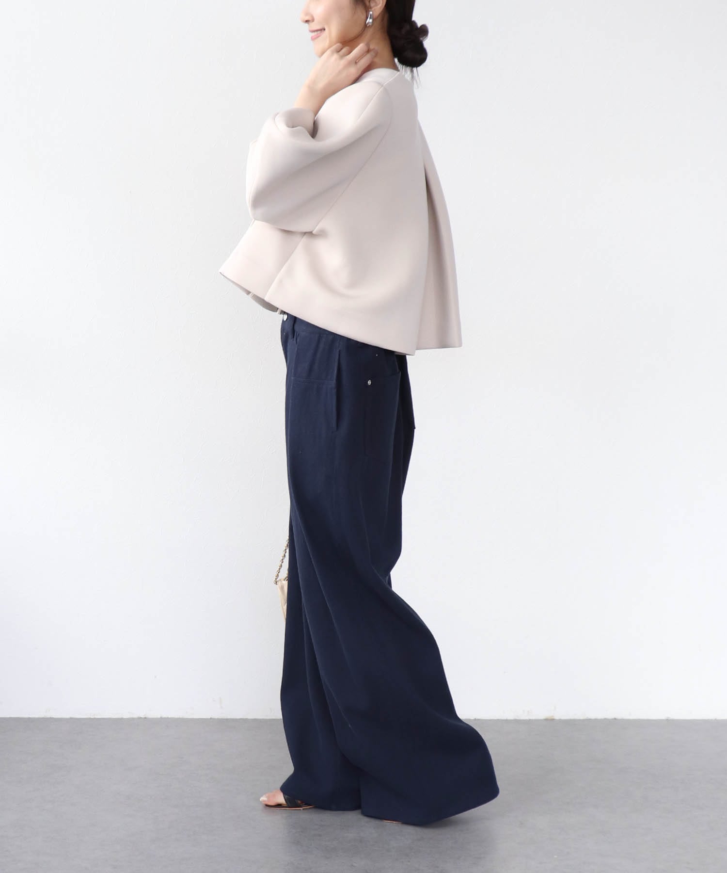 パールデザインノーカラージャケット