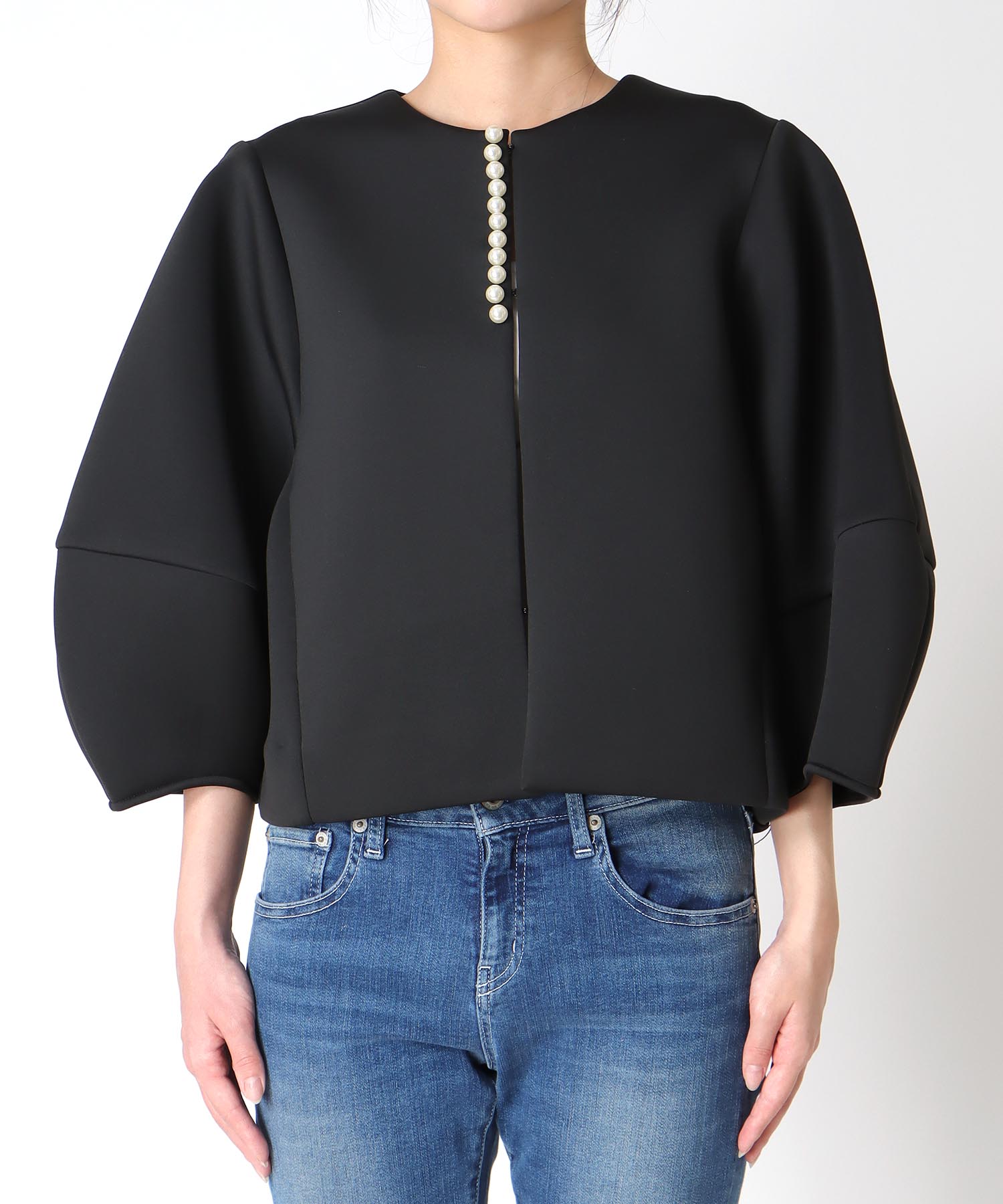 パールデザインノーカラージャケット