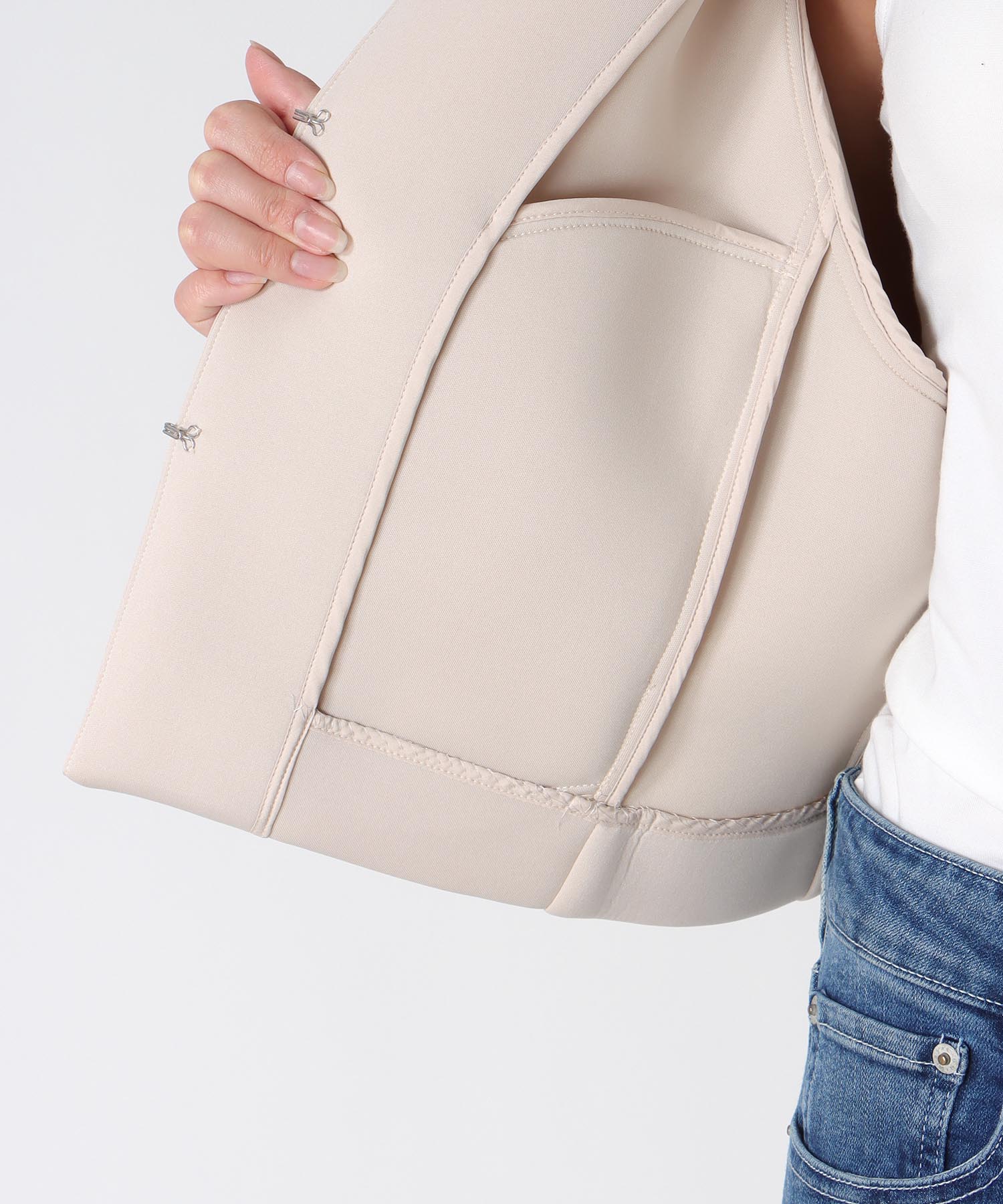 パールデザインノーカラージャケット