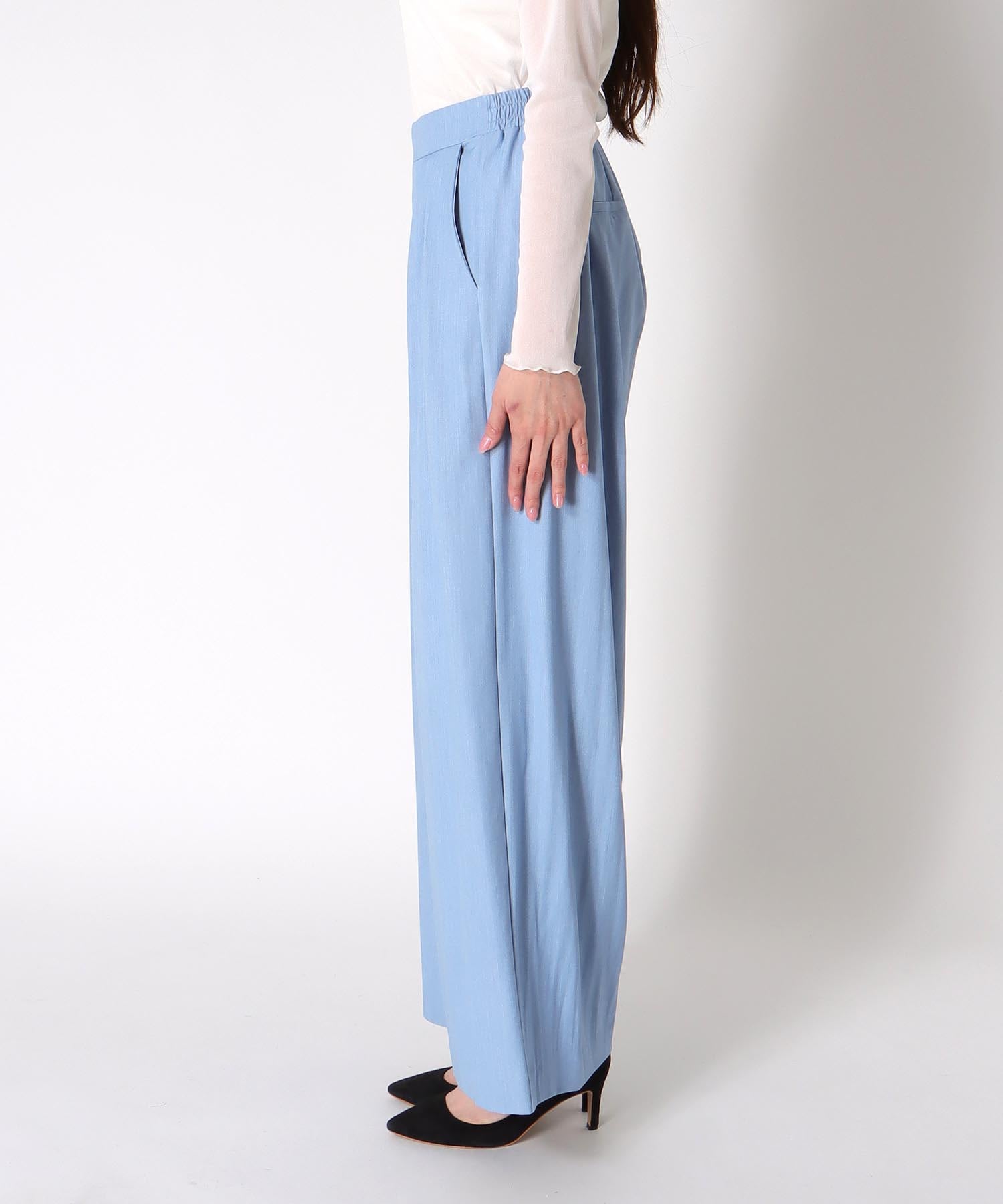 テンセルデニム2タックワイドパンツ