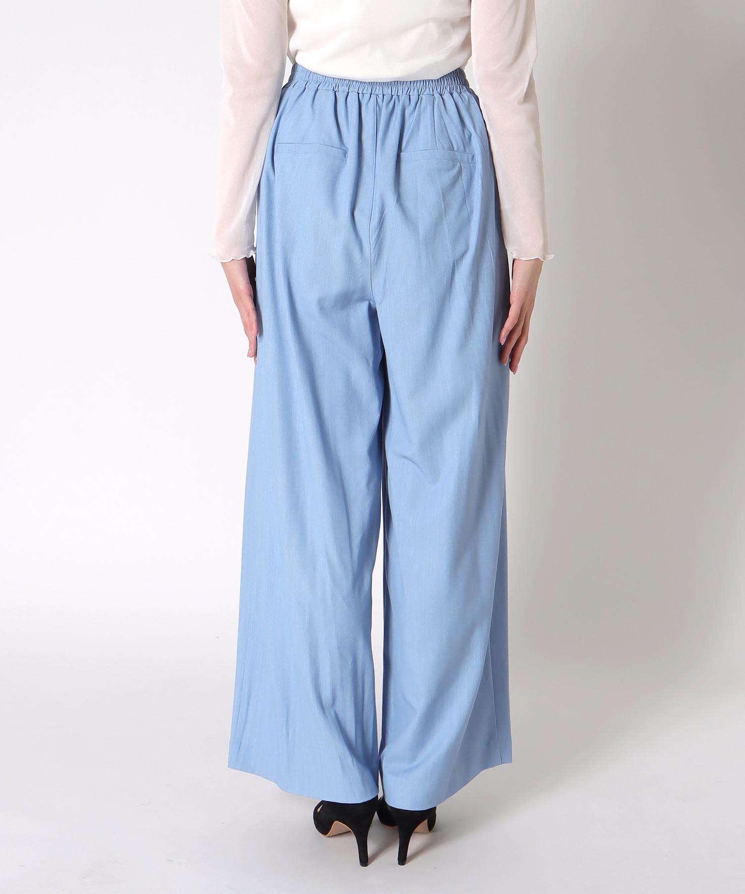 テンセルデニム2タックワイドパンツ