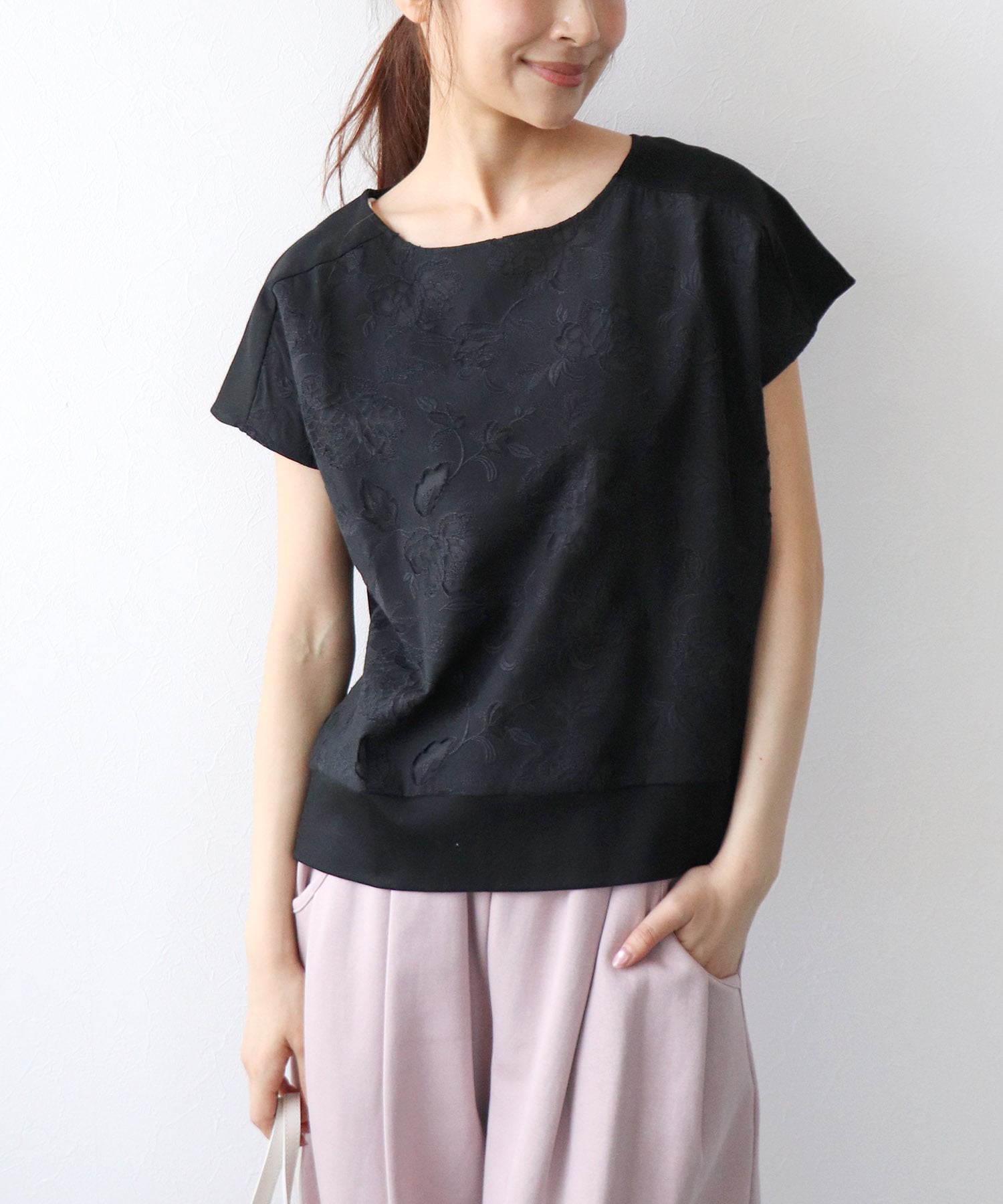 刺繍レースブラウス