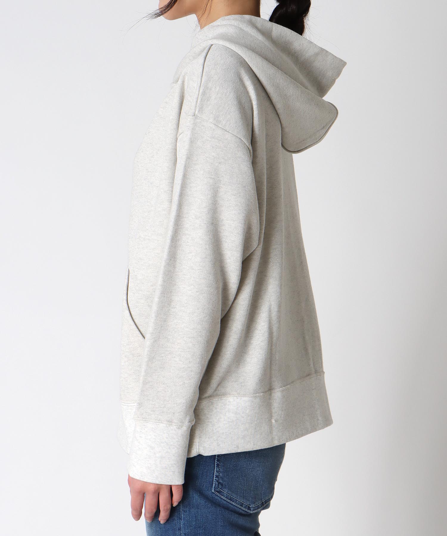 ラメ裏毛フードパーカー